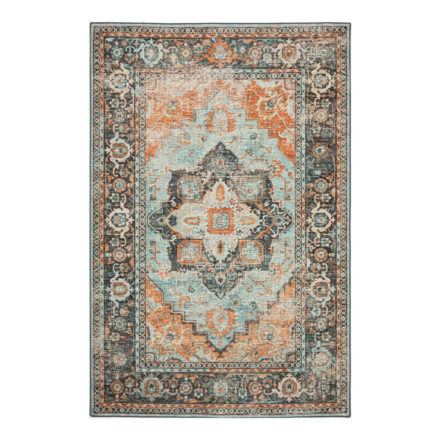 Area Rugs>Plow & Hearth Indoor/Outdoor Graves Mill Medallion Rug, 2'6" x 10' Runner