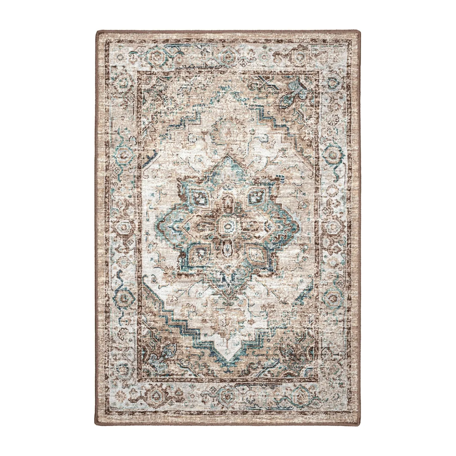 Area Rugs>Plow & Hearth Indoor/Outdoor Graves Mill Medallion Rug, 2'6" x 10' Runner