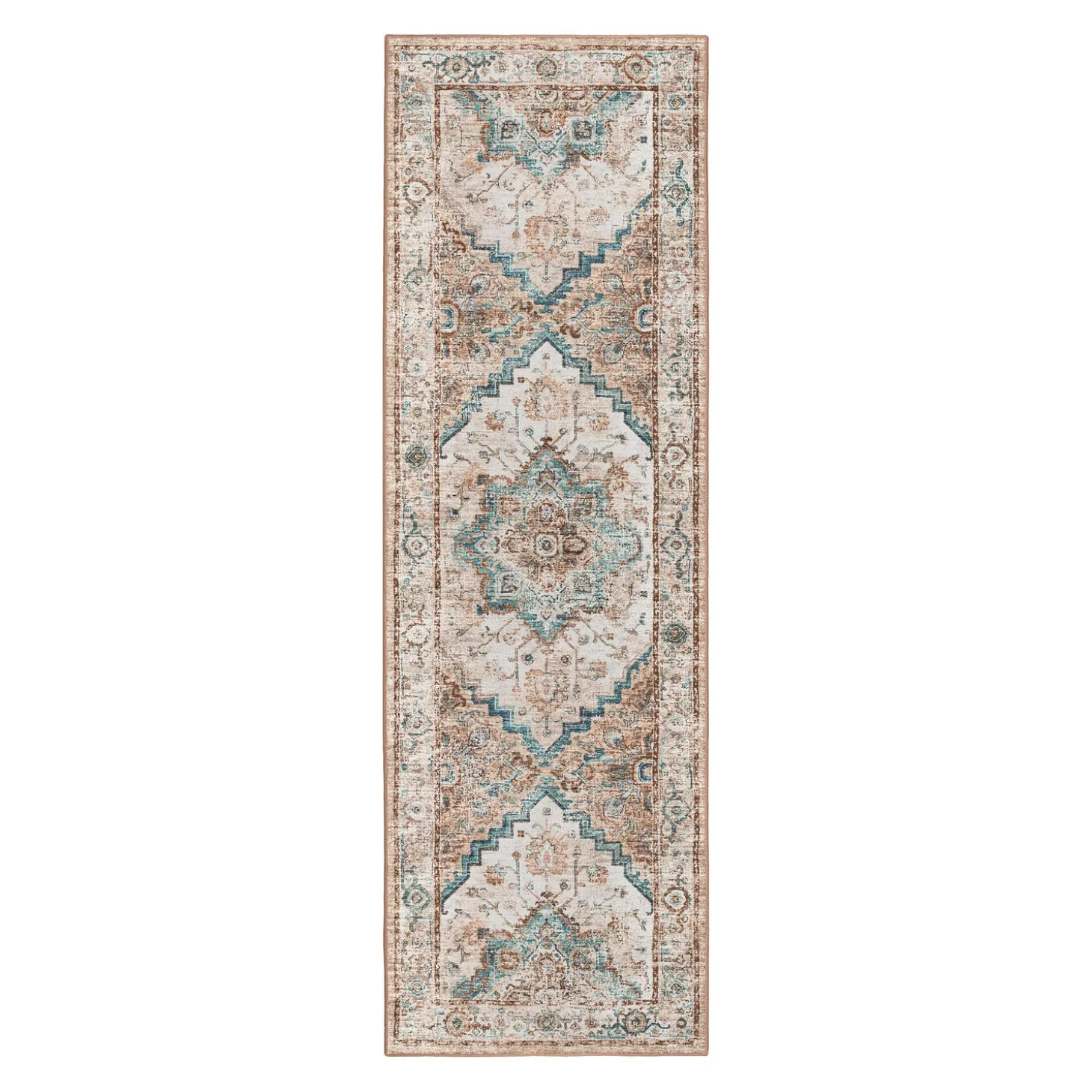 Area Rugs>Plow & Hearth Indoor/Outdoor Graves Mill Medallion Rug, 2'6" x 10' Runner