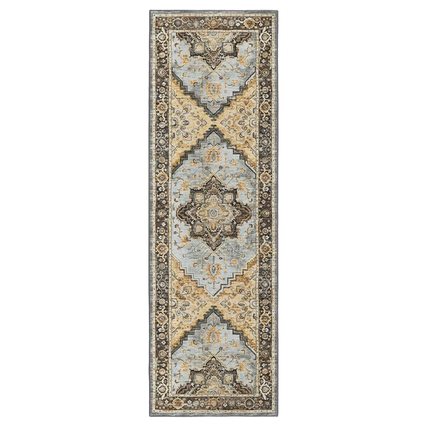 Area Rugs>Plow & Hearth Indoor/Outdoor Graves Mill Medallion Rug, 2'6" x 10' Runner