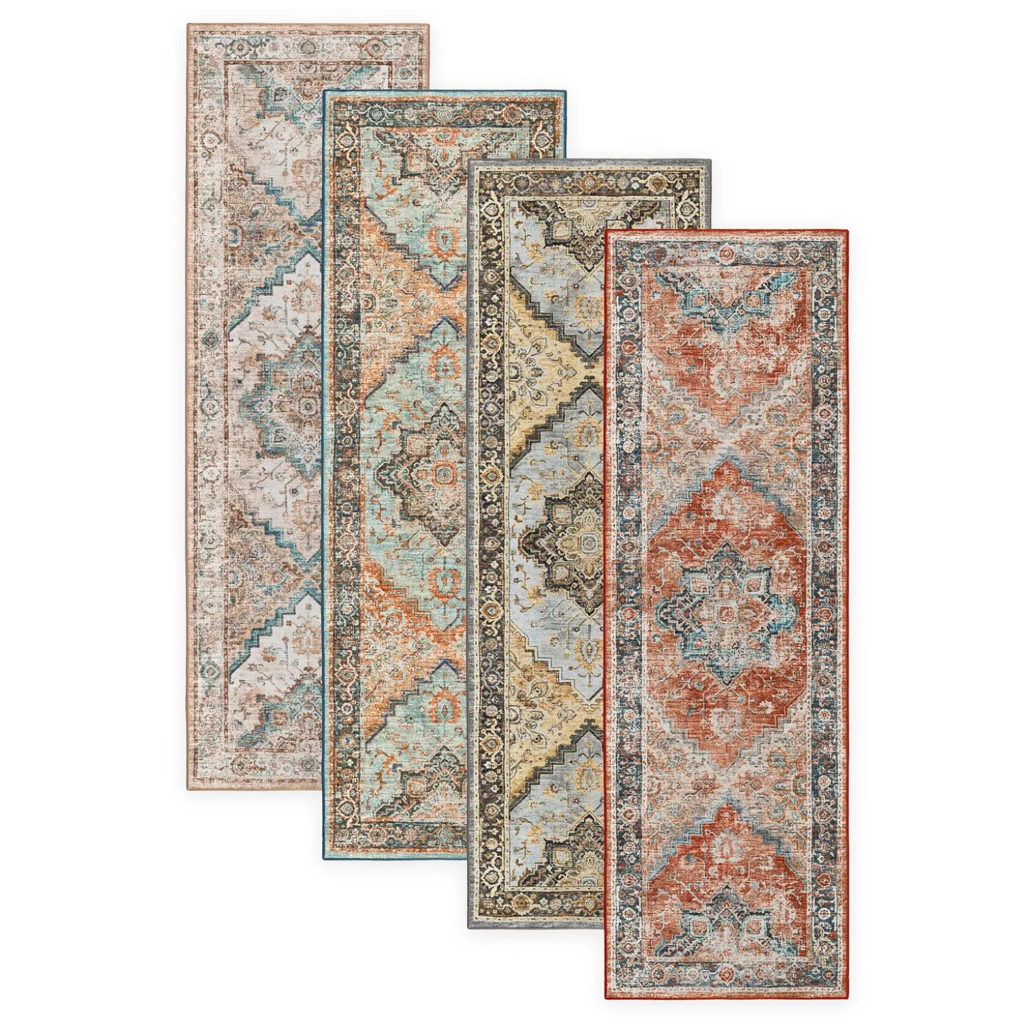 Area Rugs>Plow & Hearth Indoor/Outdoor Graves Mill Medallion Rug, 2'6" x 10' Runner