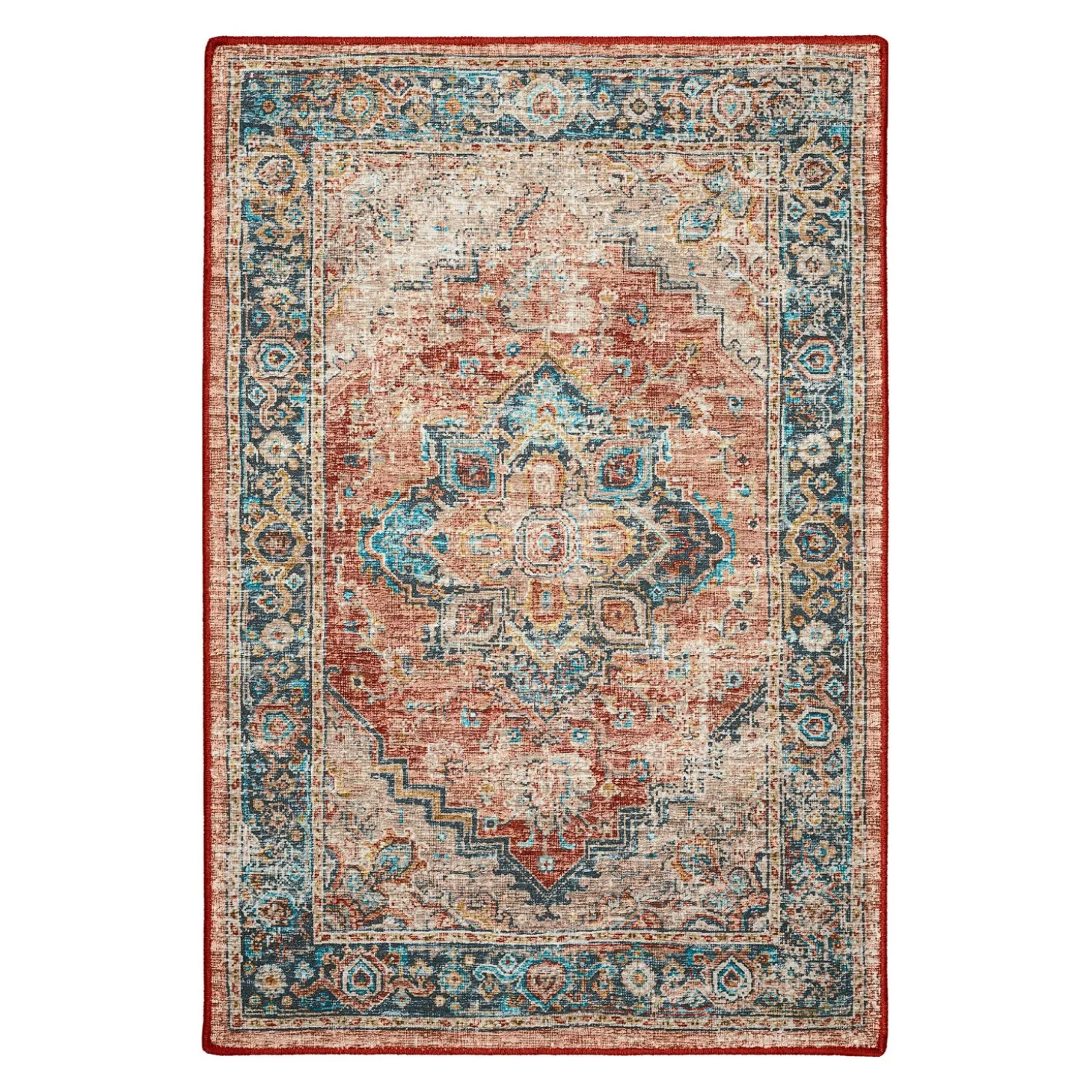 Area Rugs>Plow & Hearth Indoor/Outdoor Graves Mill Medallion Rug, 2'6" x 10' Runner