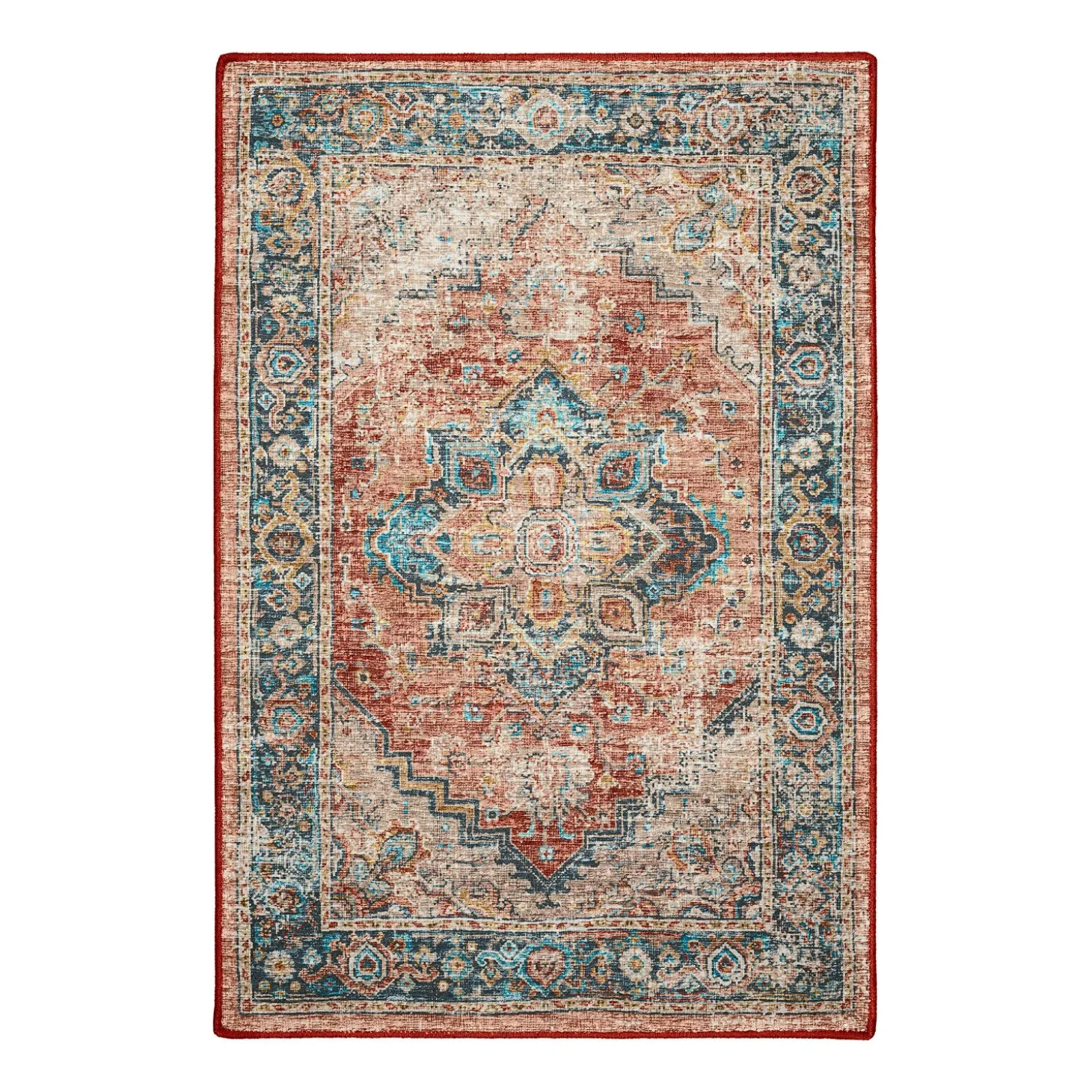 Area Rugs>Plow & Hearth Indoor/Outdoor Graves Mill Medallion Rug, 2'6" x 10' Runner