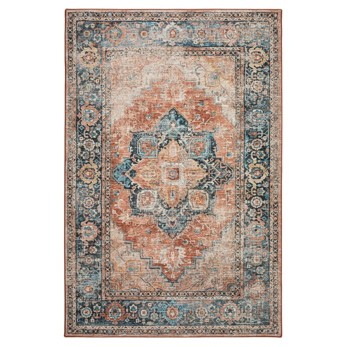 Area Rugs>Plow & Hearth Indoor/Outdoor Graves Mill Medallion Rug, 2'6" x 10' Runner