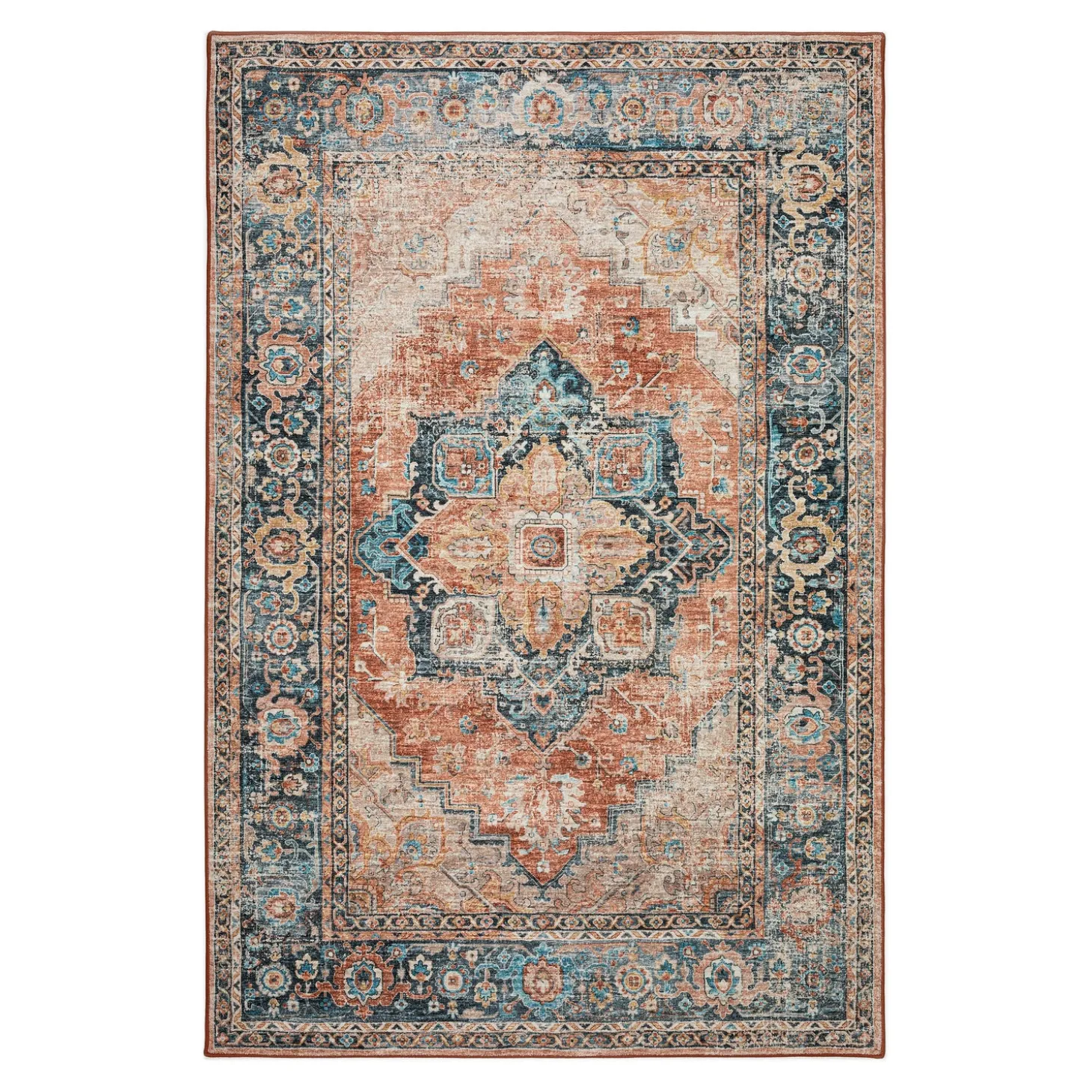 Area Rugs>Plow & Hearth Indoor/Outdoor Graves Mill Medallion Rug, 2'6" x 10' Runner
