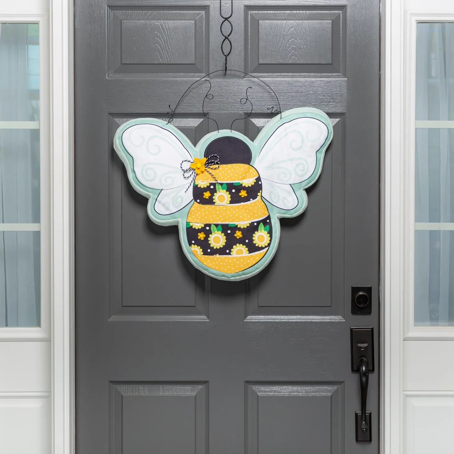 Fabric Door Hangers>Plow & Hearth Indoor/Outdoor Home Sweet Home Bee Estate Door Décor