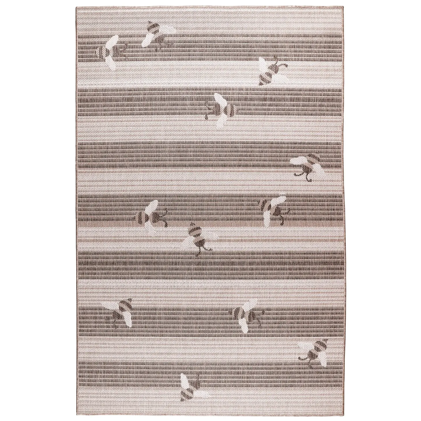Area Rugs>Plow & Hearth Indoor/Outdoor Honey Bees Rug, 31" x 47"