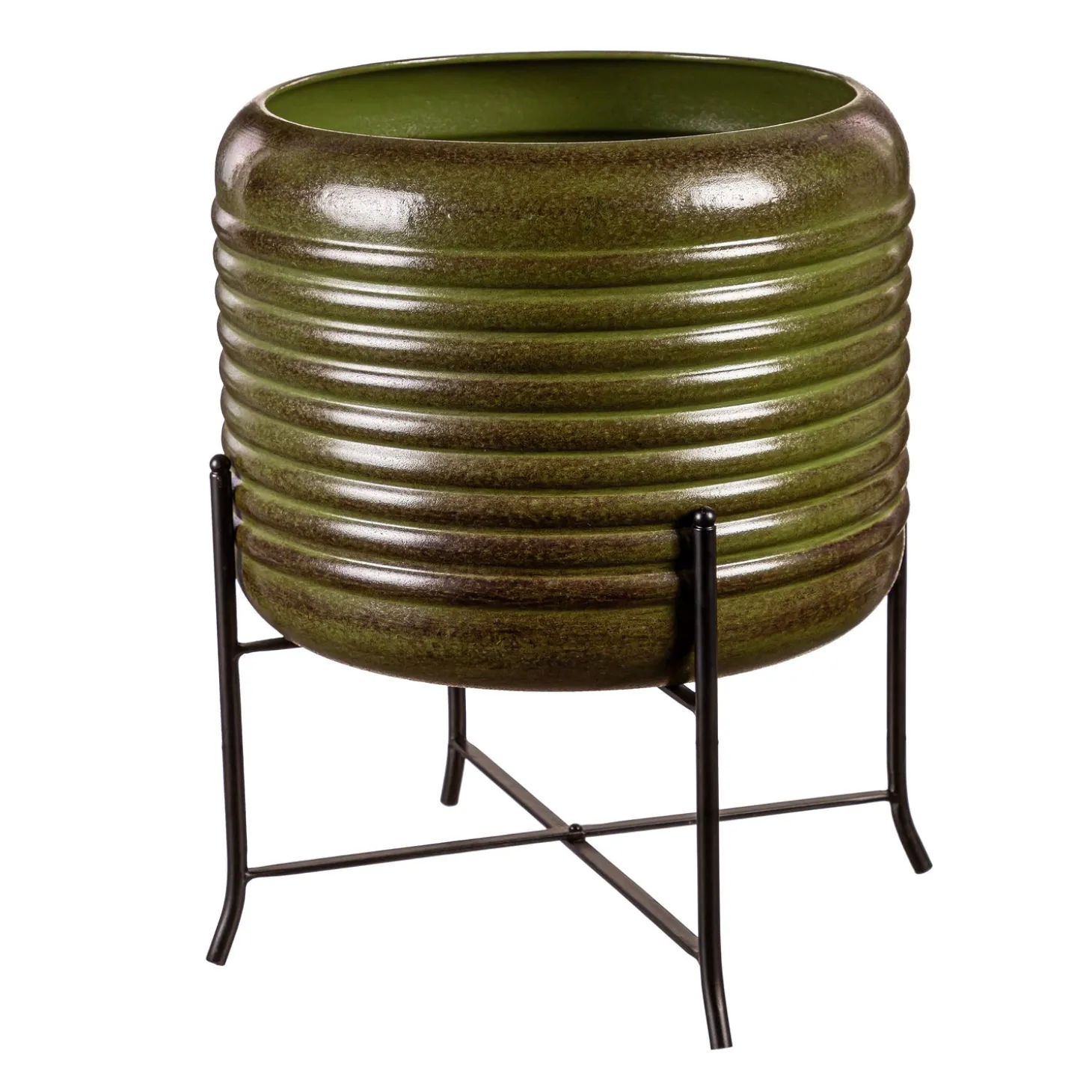 Planters & Plant Stands>Plow & Hearth Indoor/Outdoor Hunter Green Planters, Set of 2