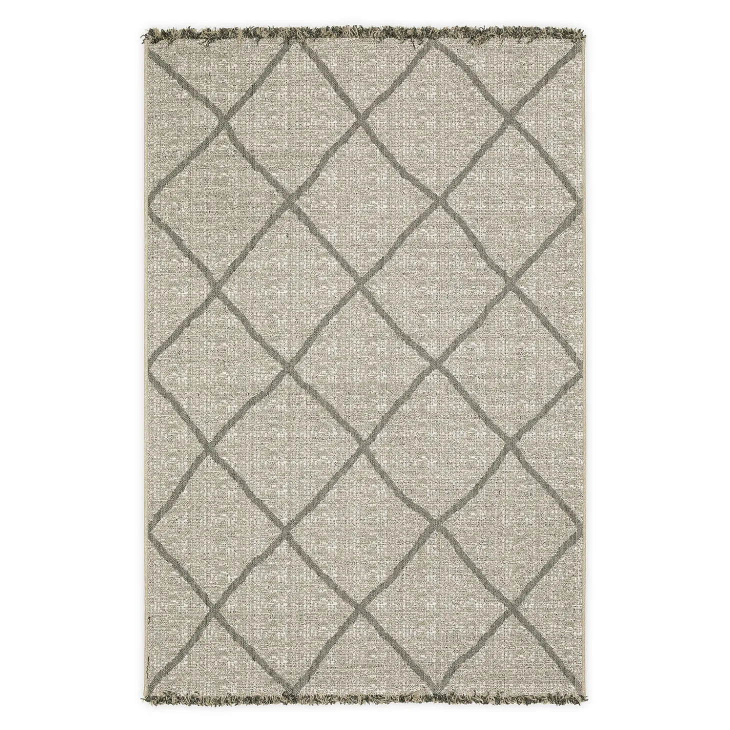 Area Rugs>Plow & Hearth Indoor/Outdoor Huntington Lattice Polypropylene Rug, 3'3" x 5'