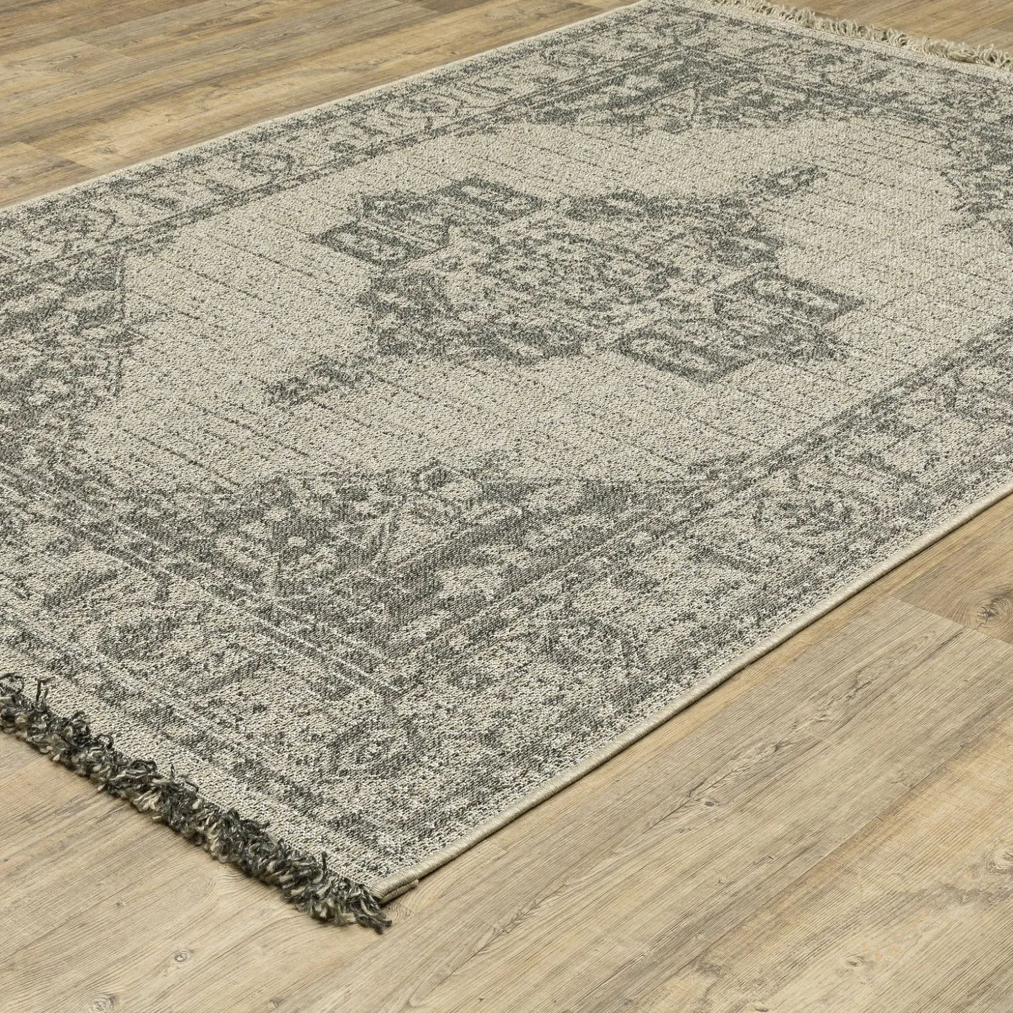 Area Rugs>Plow & Hearth Indoor/Outdoor Huntington Medallion Polypropylene Rug, 5'3" x 7'3"