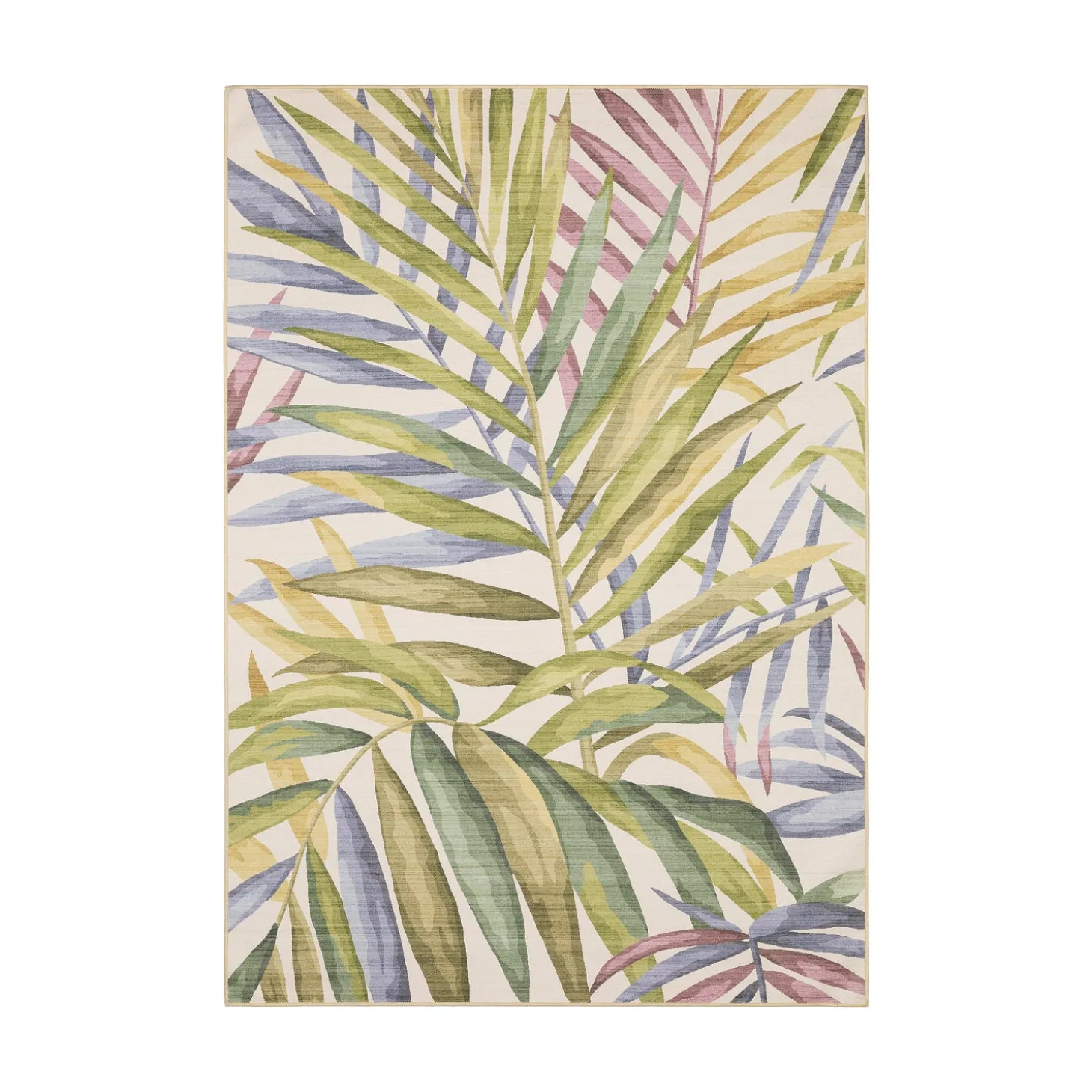 Area Rugs>Plow & Hearth Indoor/Outdoor Island Leaves Machine Washable Printed Rug Multi