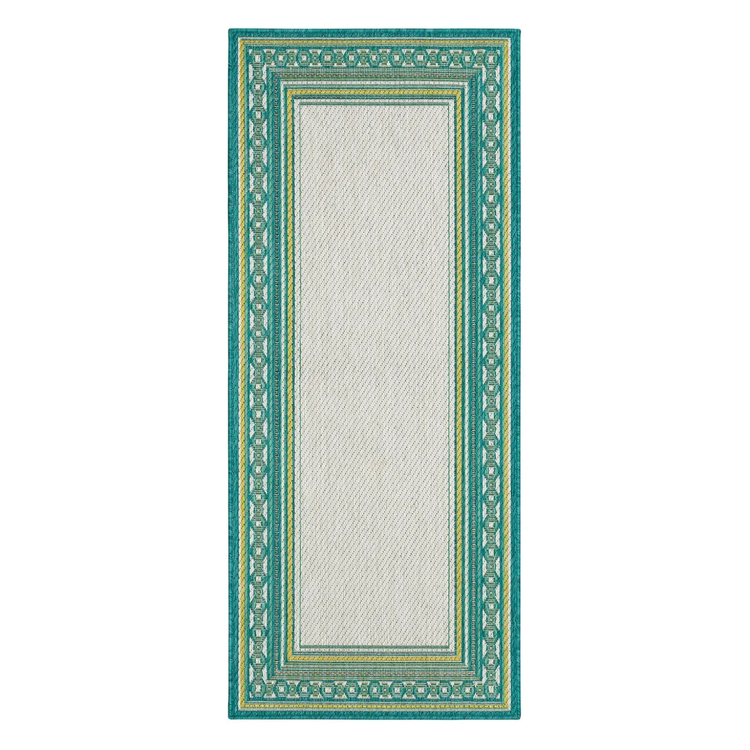 Area Rugs>Plow & Hearth Indoor/Outdoor La Grange Border Polypropylene Rug, 4' x 5'6"
