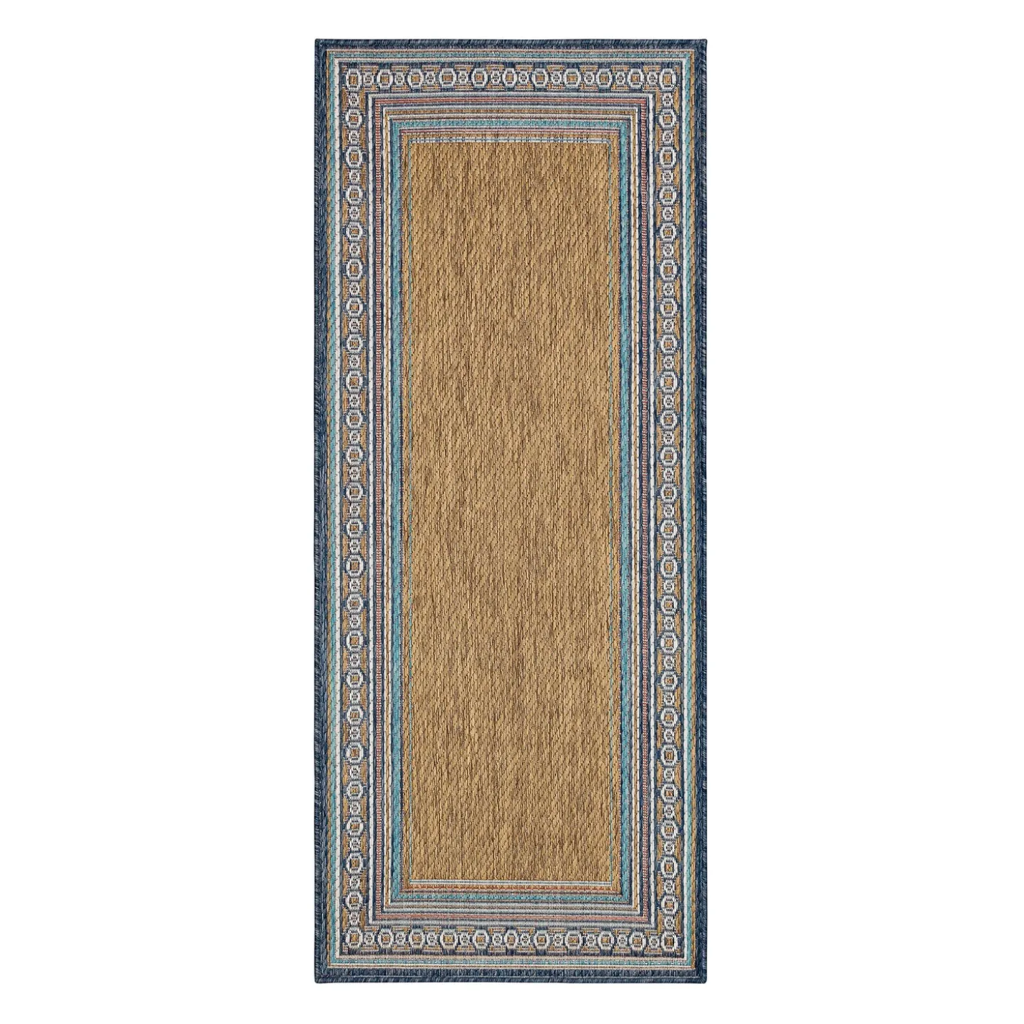 Area Rugs>Plow & Hearth Indoor/Outdoor La Grange Border Polypropylene Rug, 4' x 5'6"