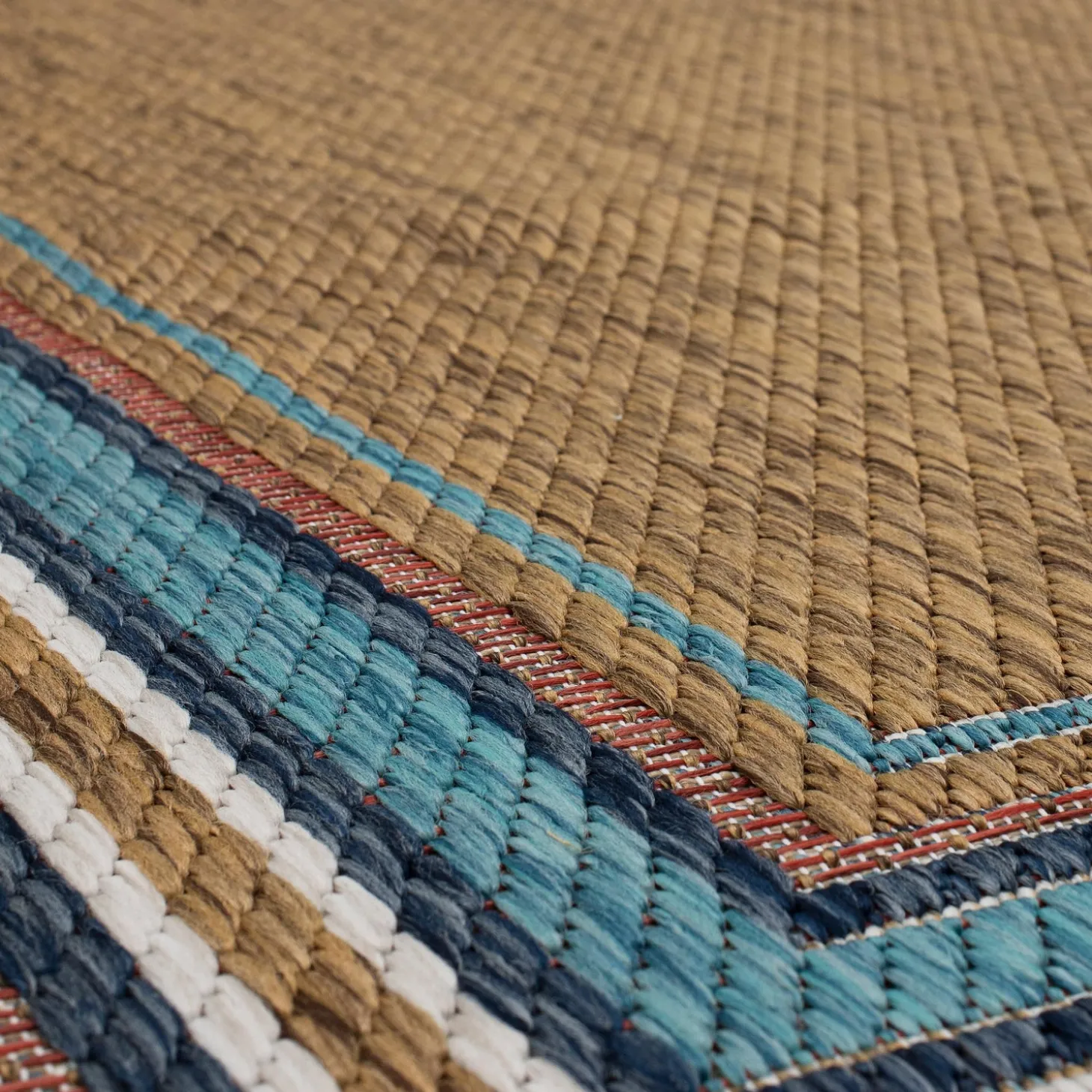 Area Rugs>Plow & Hearth Indoor/Outdoor La Grange Border Polypropylene Rug, 4' x 5'6"