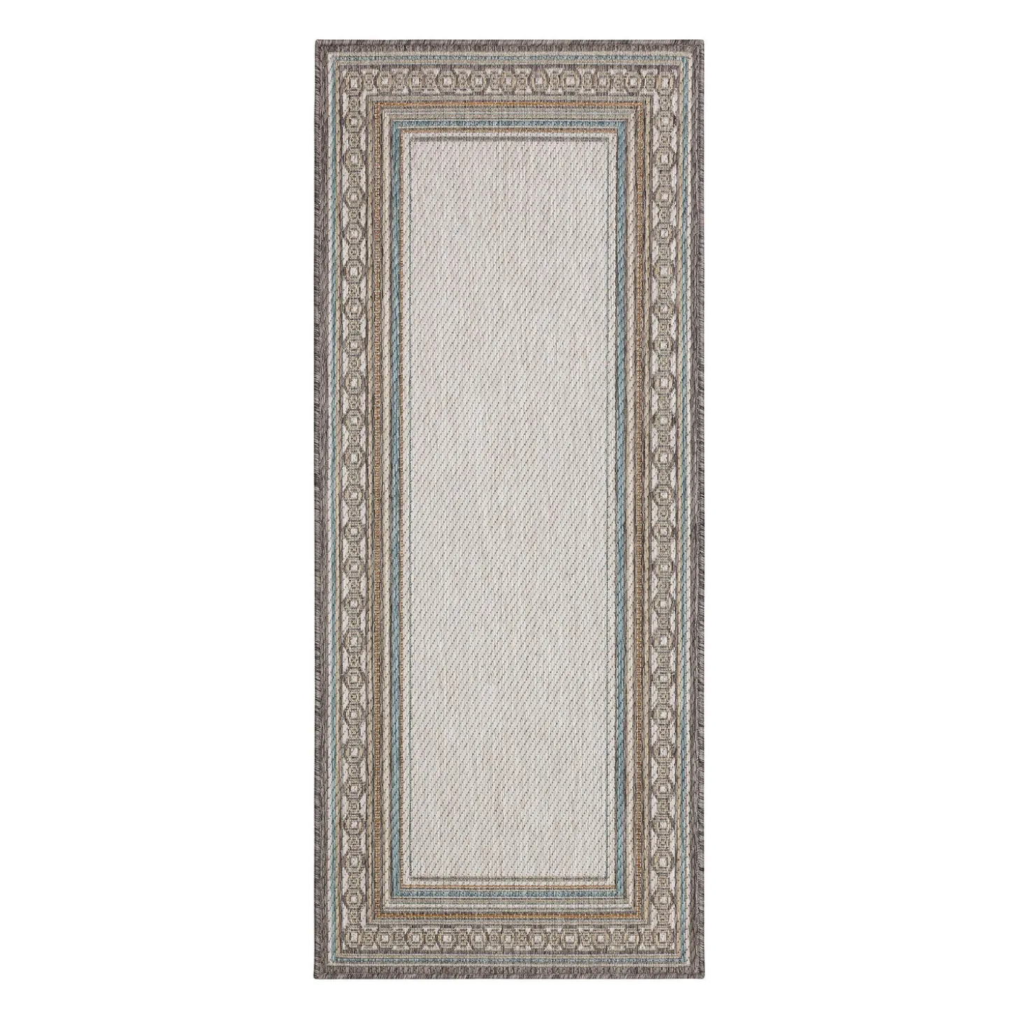 Area Rugs>Plow & Hearth Indoor/Outdoor La Grange Border Polypropylene Rug, 4' x 5'6"