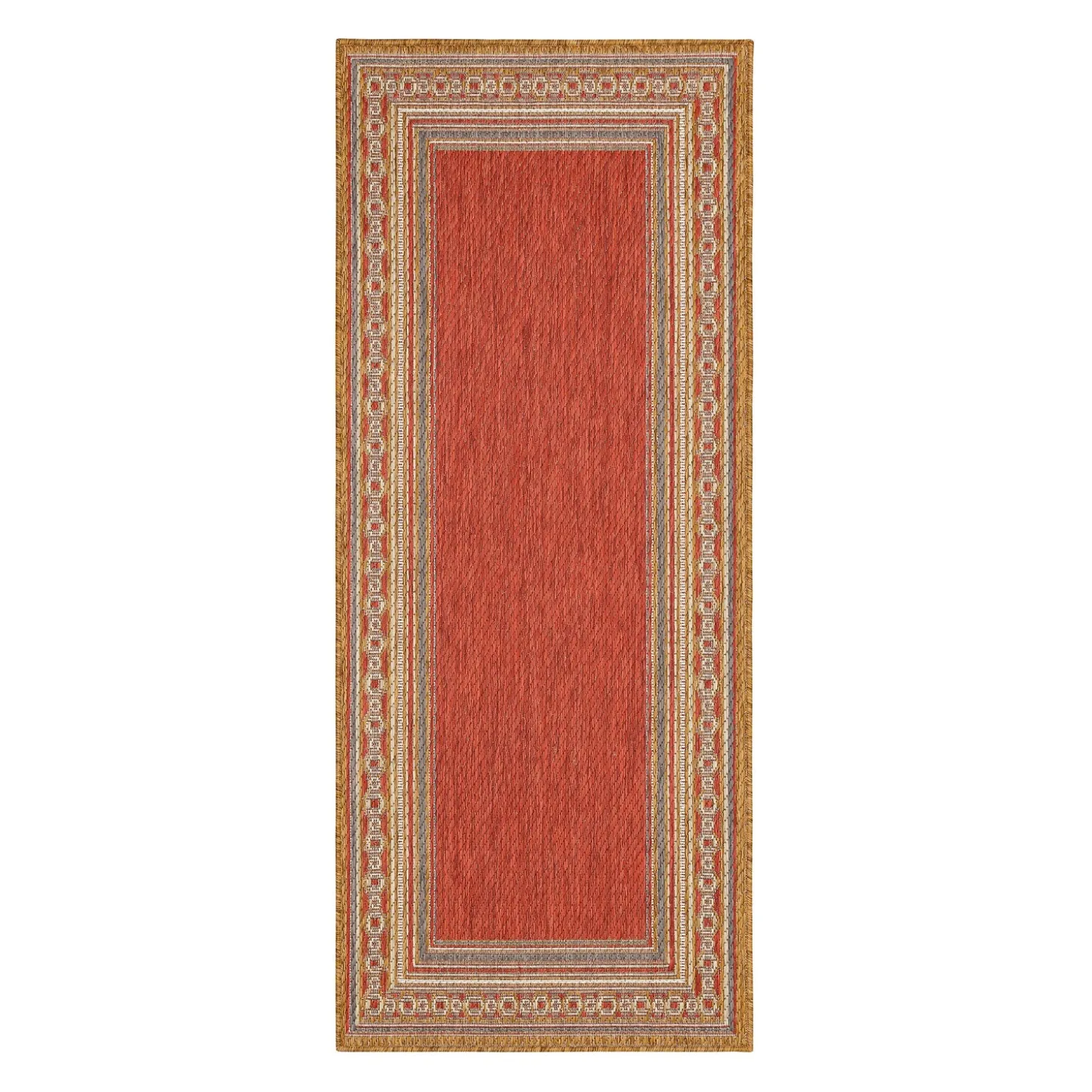 Area Rugs>Plow & Hearth Indoor/Outdoor La Grange Border Polypropylene Rug, 4' x 5'6"