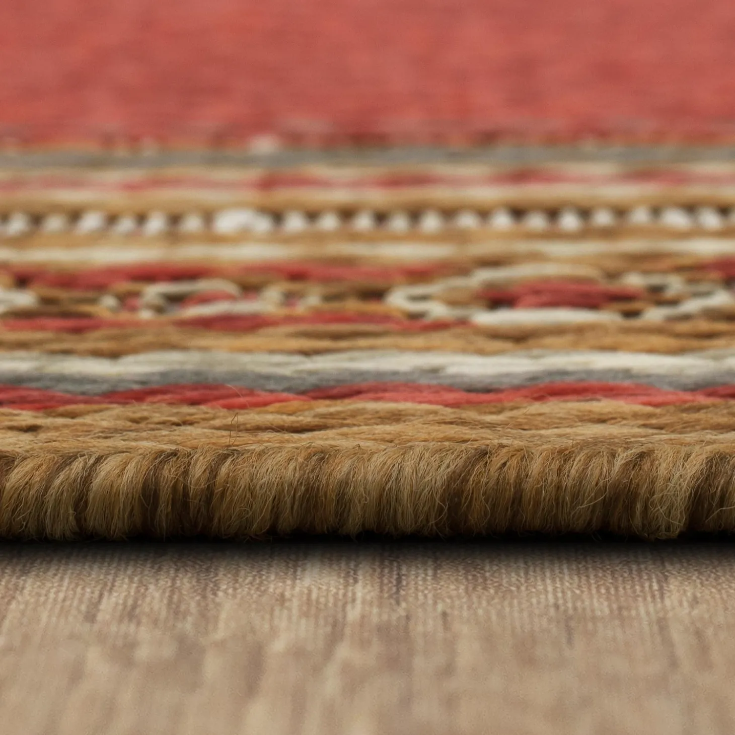 Area Rugs>Plow & Hearth Indoor/Outdoor La Grange Border Polypropylene Rug, 4' x 5'6"