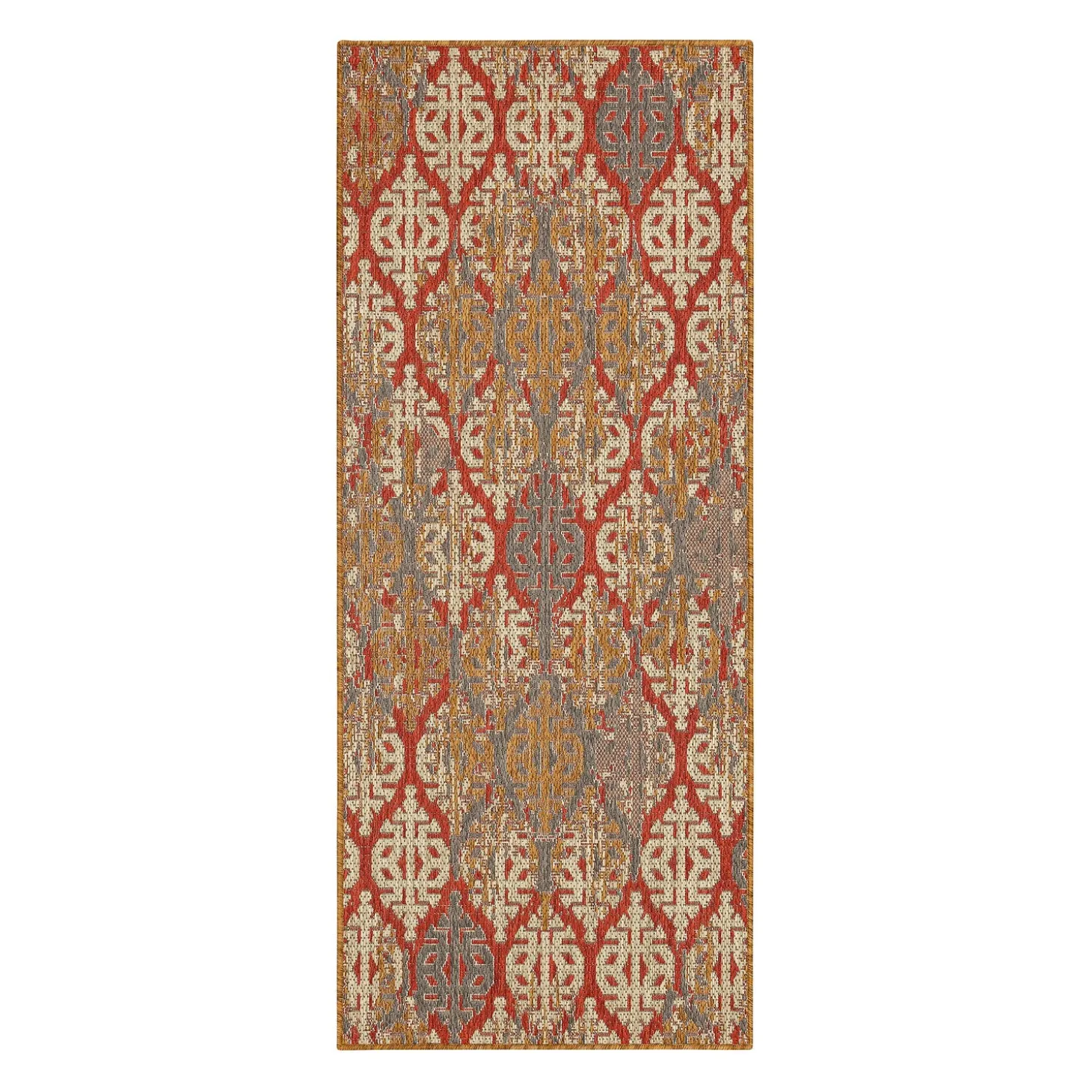 Area Rugs>Plow & Hearth Indoor/Outdoor La Grange Ikat Polypropylene Rug, 4' x 5'6"