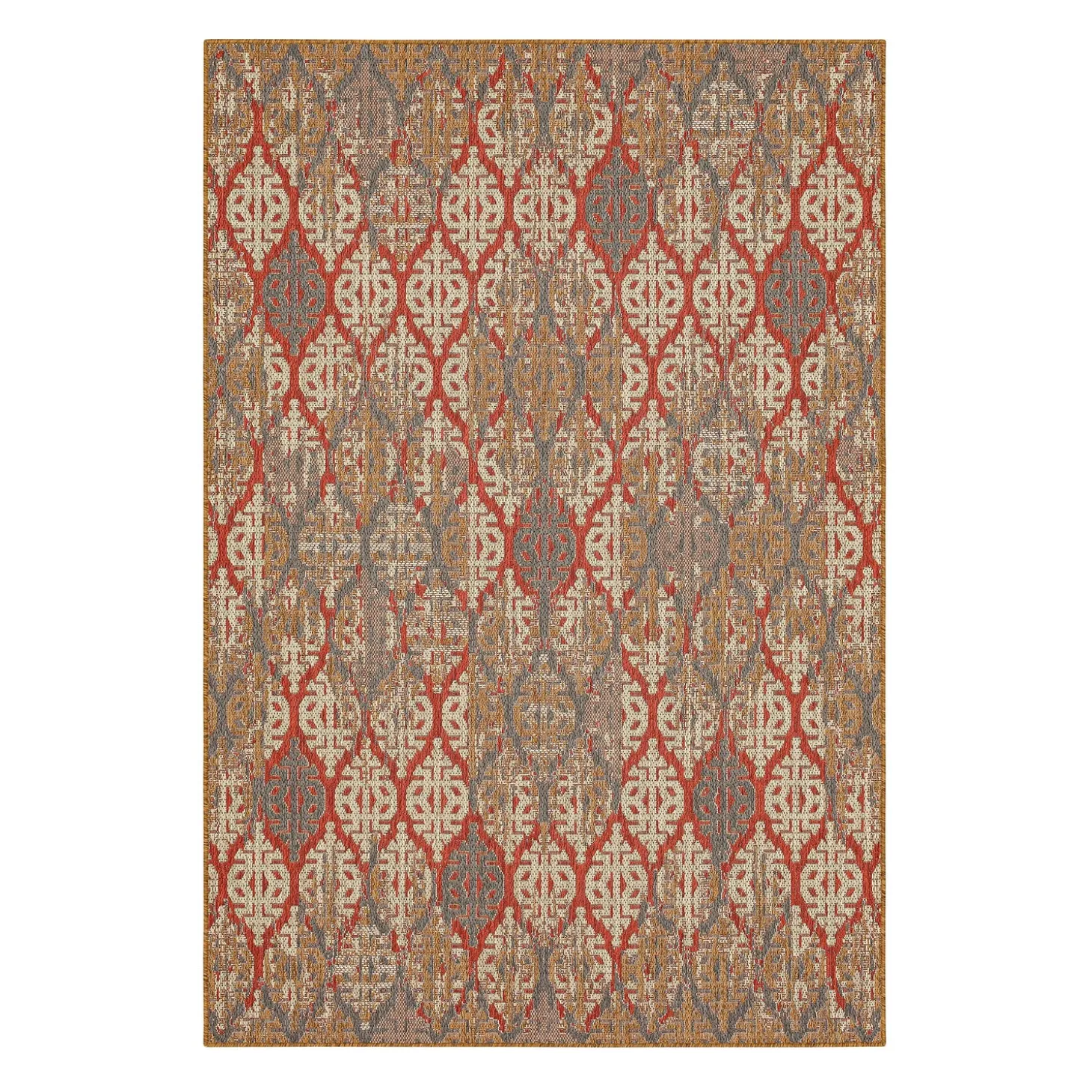 Area Rugs>Plow & Hearth Indoor/Outdoor La Grange Ikat Polypropylene Rug, 4' x 5'6"