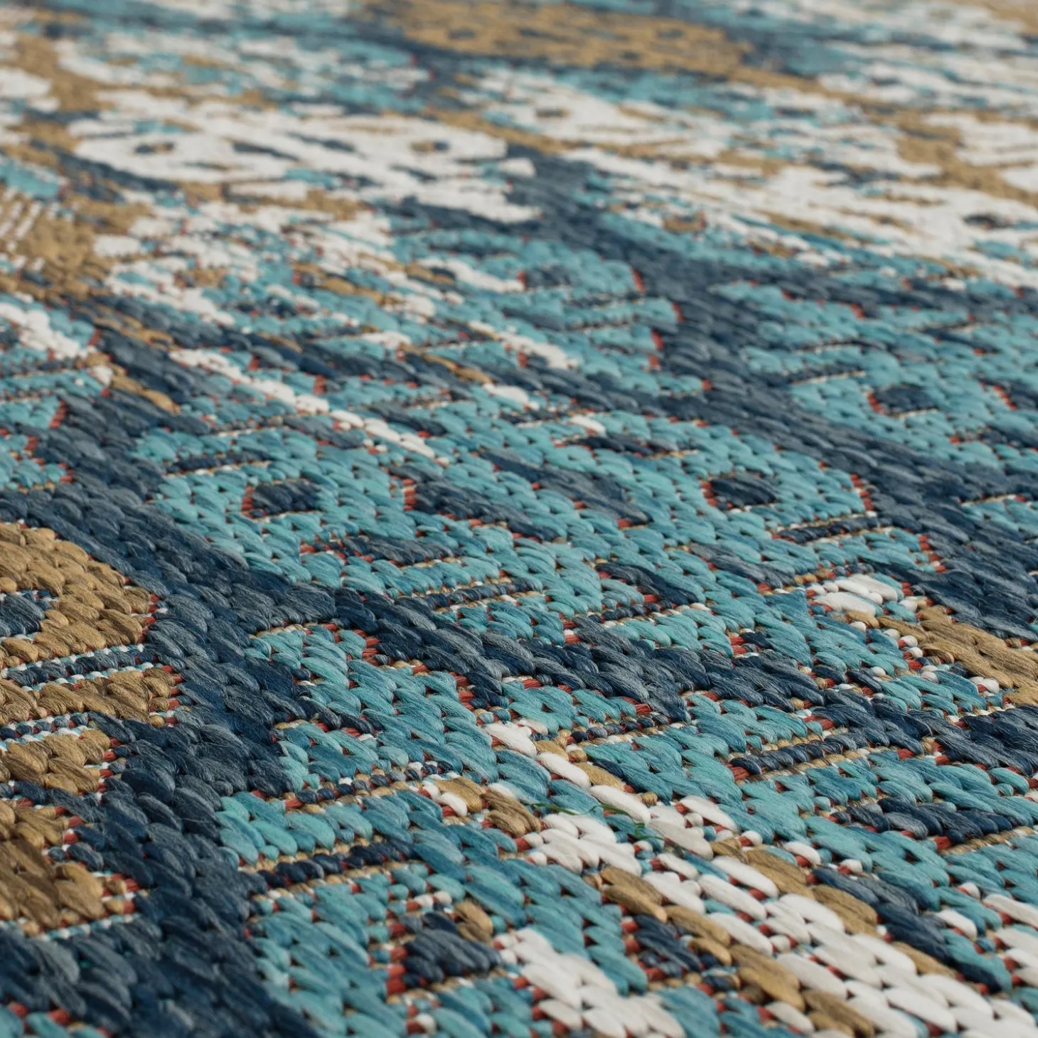 Area Rugs>Plow & Hearth Indoor/Outdoor La Grange Ikat Polypropylene Rug, 4' x 5'6"