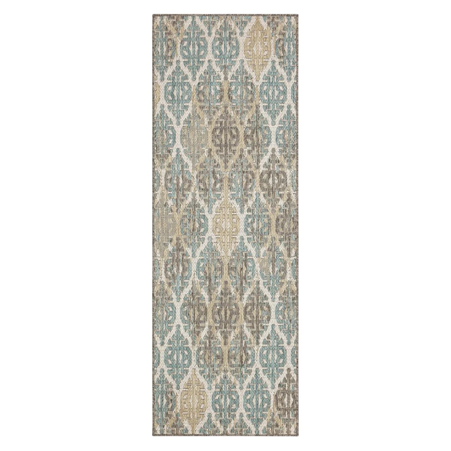 Area Rugs>Plow & Hearth Indoor/Outdoor La Grange Ikat Polypropylene Rug, 4' x 5'6"