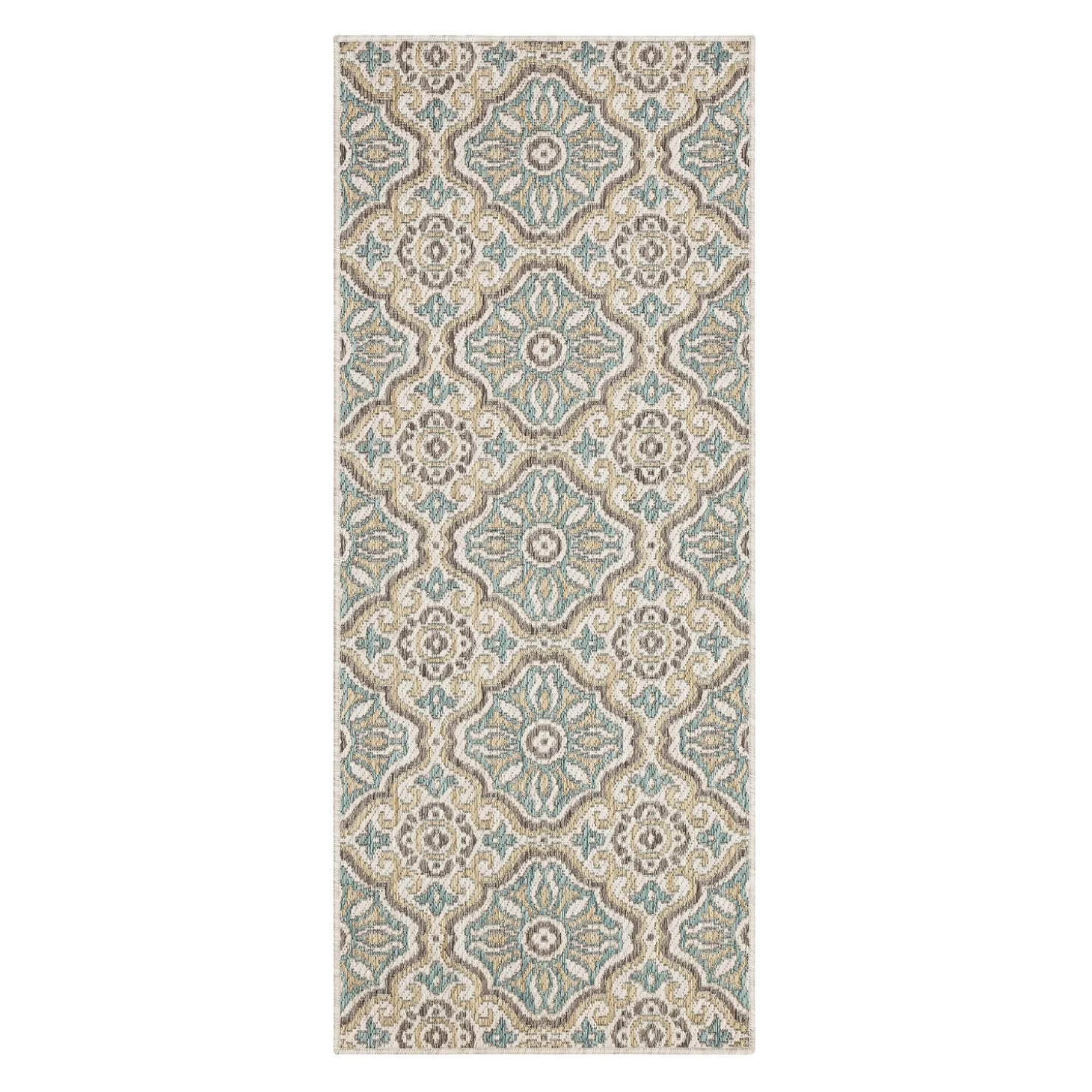 Area Rugs>Plow & Hearth Indoor/Outdoor La Grange Tile Polypropylene Rug, 4' x 5'6"