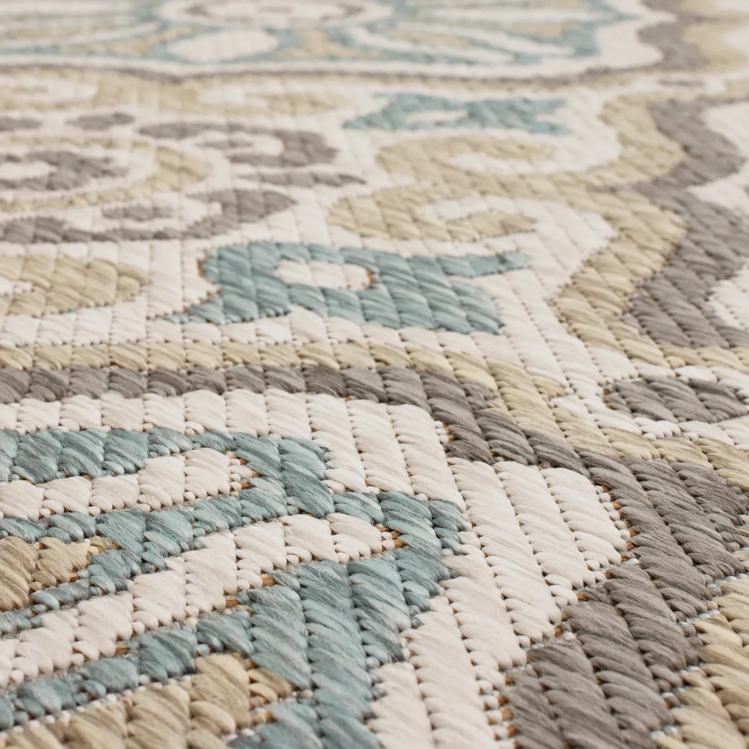Area Rugs>Plow & Hearth Indoor/Outdoor La Grange Tile Polypropylene Rug, 4' x 5'6"
