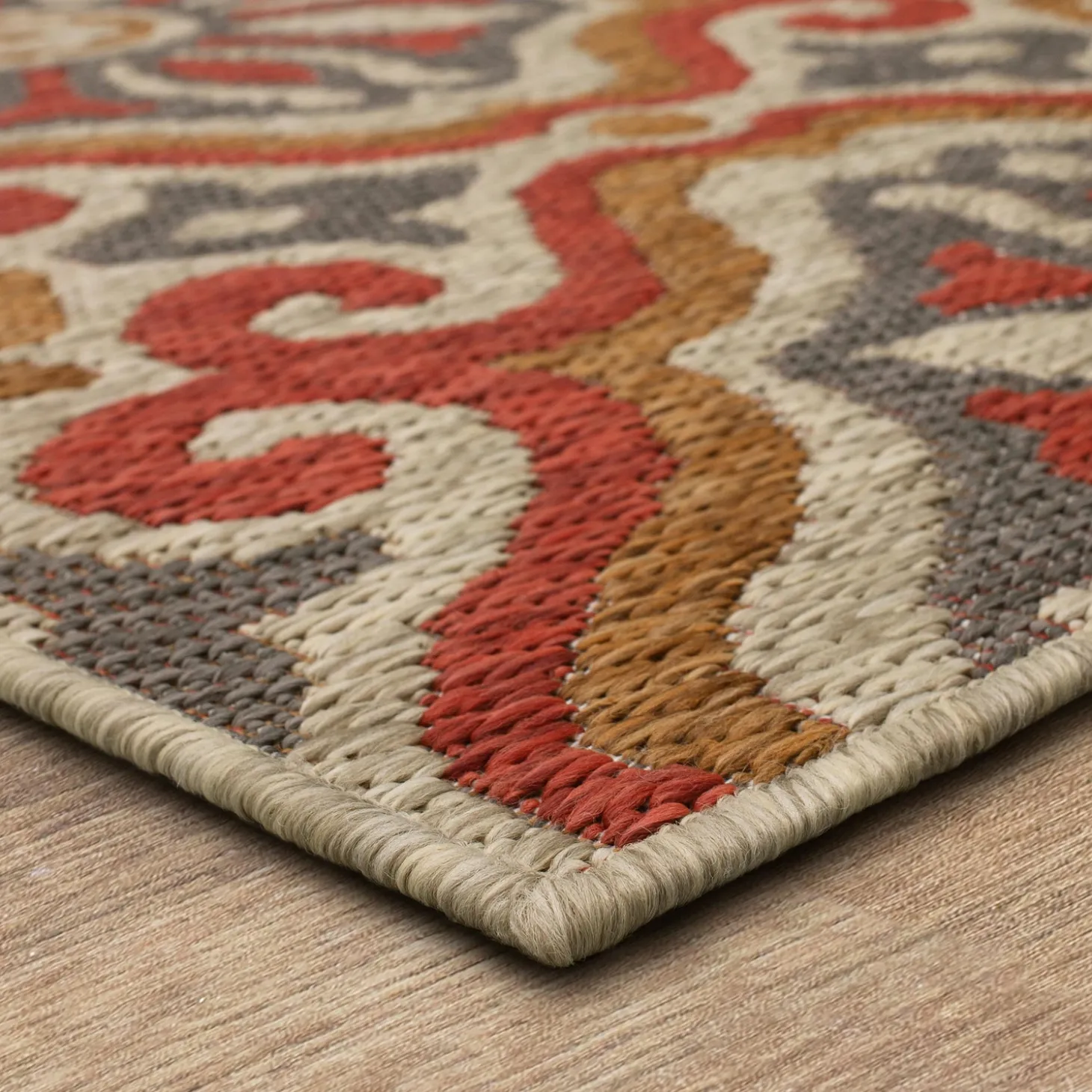 Area Rugs>Plow & Hearth Indoor/Outdoor La Grange Tile Polypropylene Rug, 4' x 5'6"