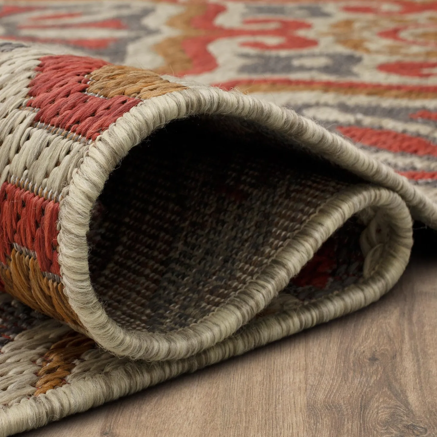 Area Rugs>Plow & Hearth Indoor/Outdoor La Grange Tile Polypropylene Rug, 4' x 5'6"