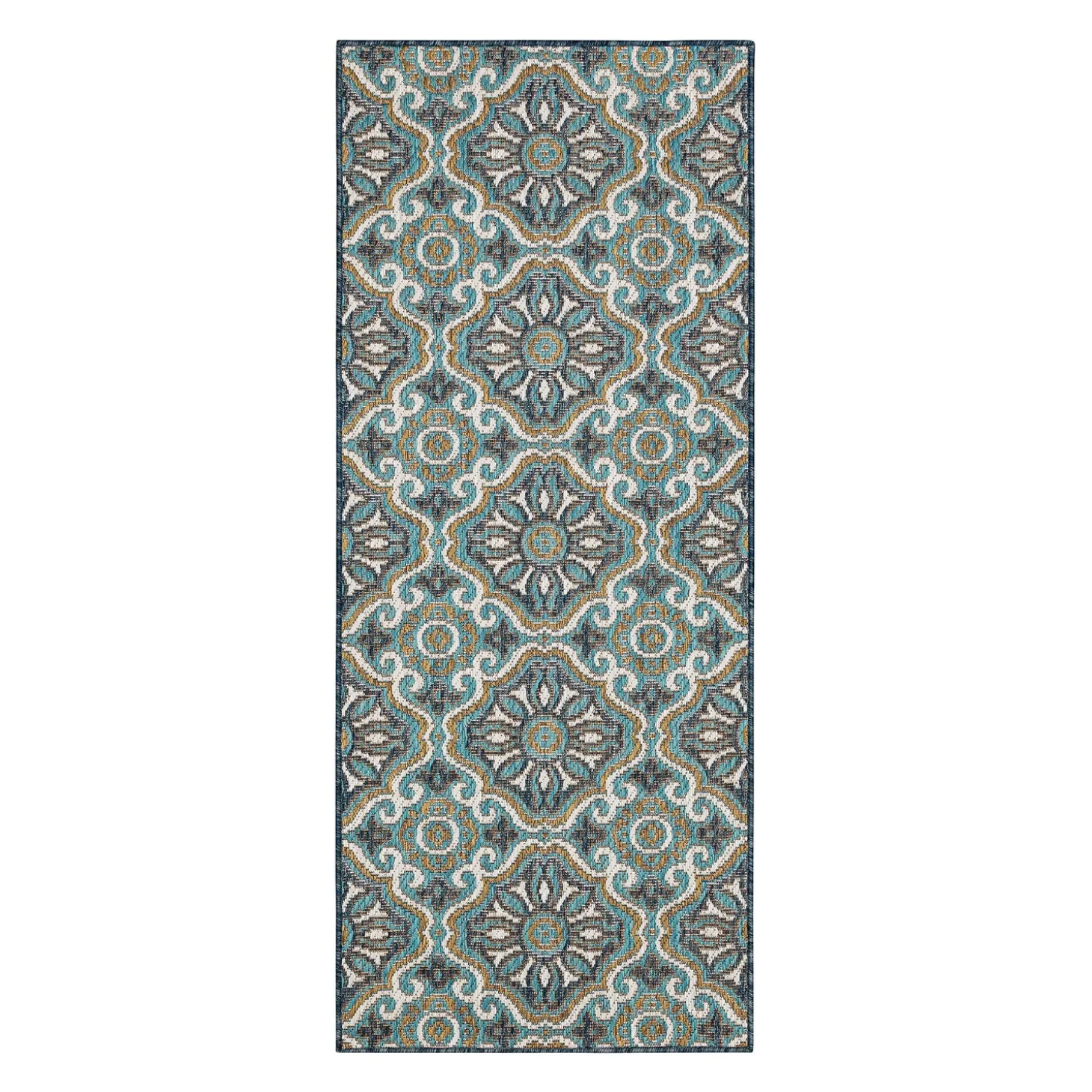 Area Rugs>Plow & Hearth Indoor/Outdoor La Grange Tile Polypropylene Rug, 4' x 5'6"