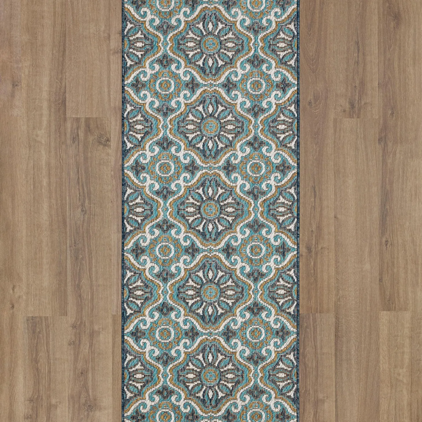 Area Rugs>Plow & Hearth Indoor/Outdoor La Grange Tile Polypropylene Rug, 4' x 5'6"