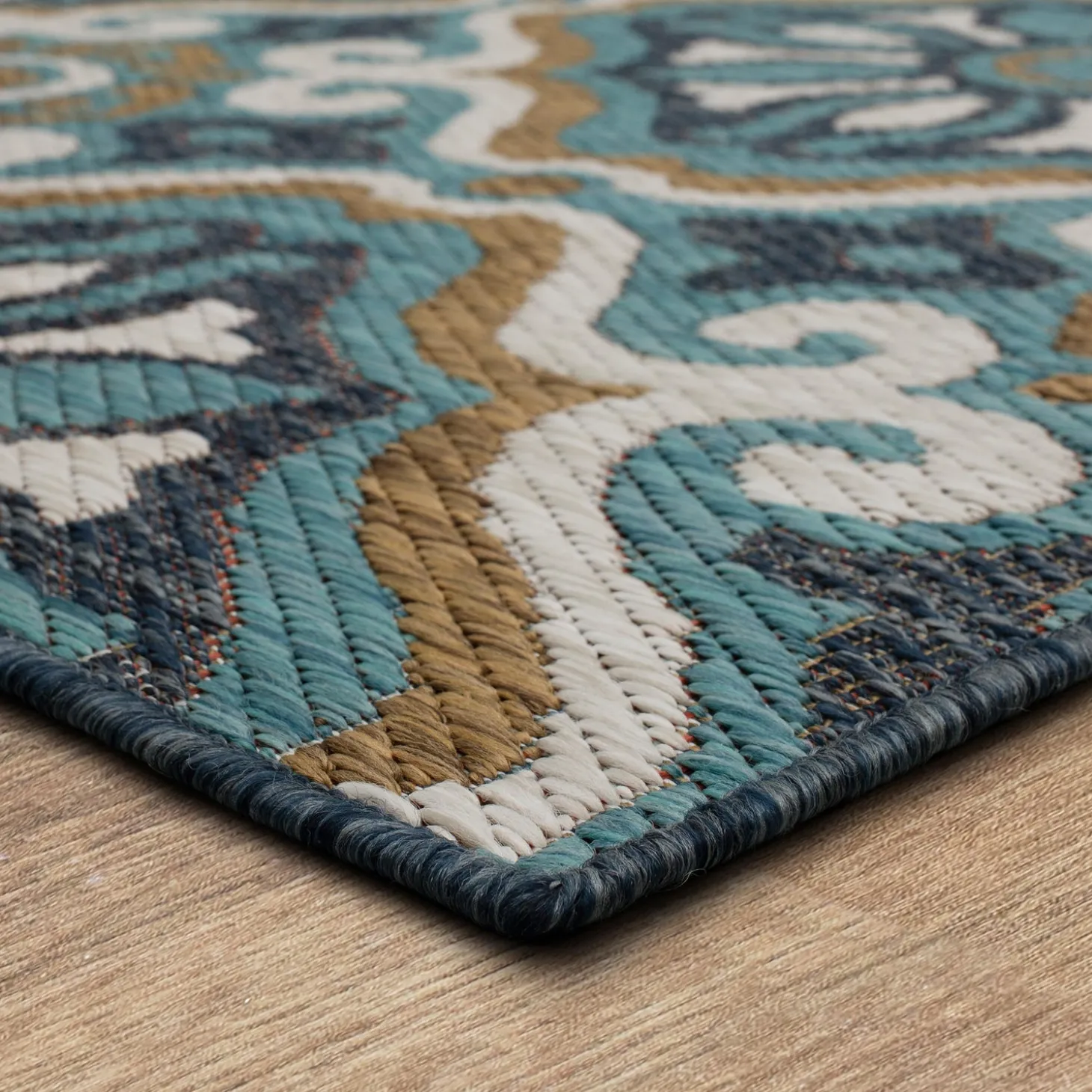 Area Rugs>Plow & Hearth Indoor/Outdoor La Grange Tile Polypropylene Rug, 4' x 5'6"