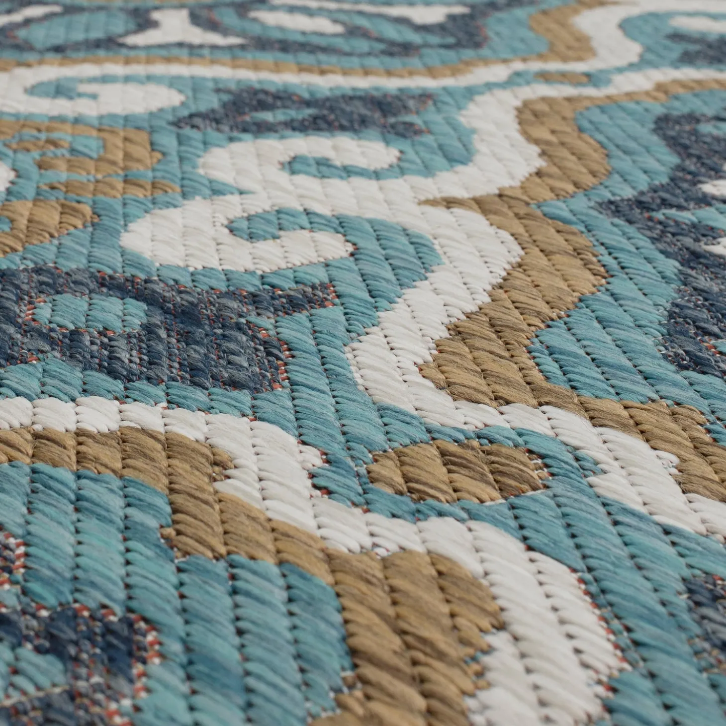 Area Rugs>Plow & Hearth Indoor/Outdoor La Grange Tile Polypropylene Rug, 4' x 5'6"