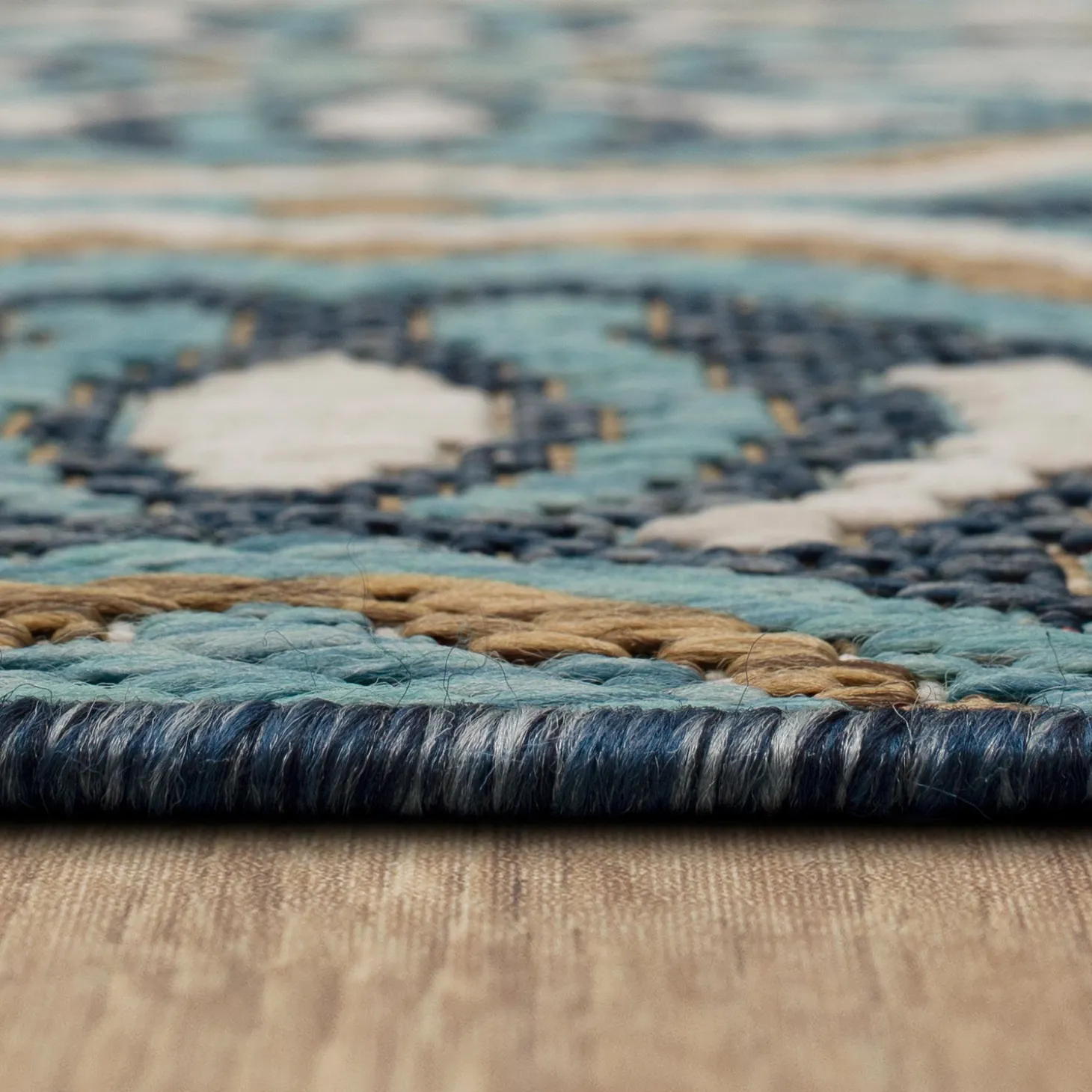 Area Rugs>Plow & Hearth Indoor/Outdoor La Grange Tile Polypropylene Rug, 4' x 5'6"