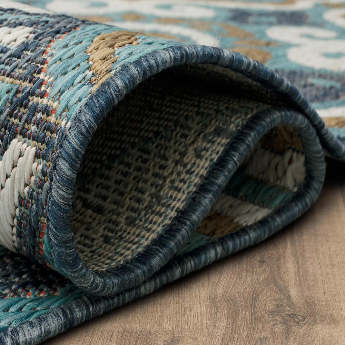 Area Rugs>Plow & Hearth Indoor/Outdoor La Grange Tile Polypropylene Rug, 4' x 5'6"