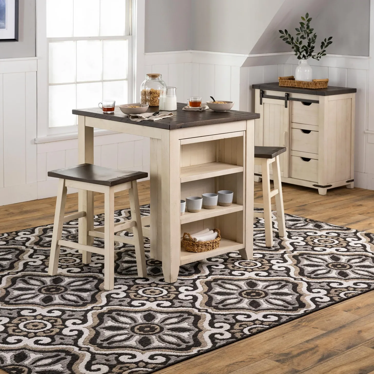 Area Rugs>Plow & Hearth Indoor/Outdoor La Grange Tile Polypropylene Rug, 4' x 5'6"