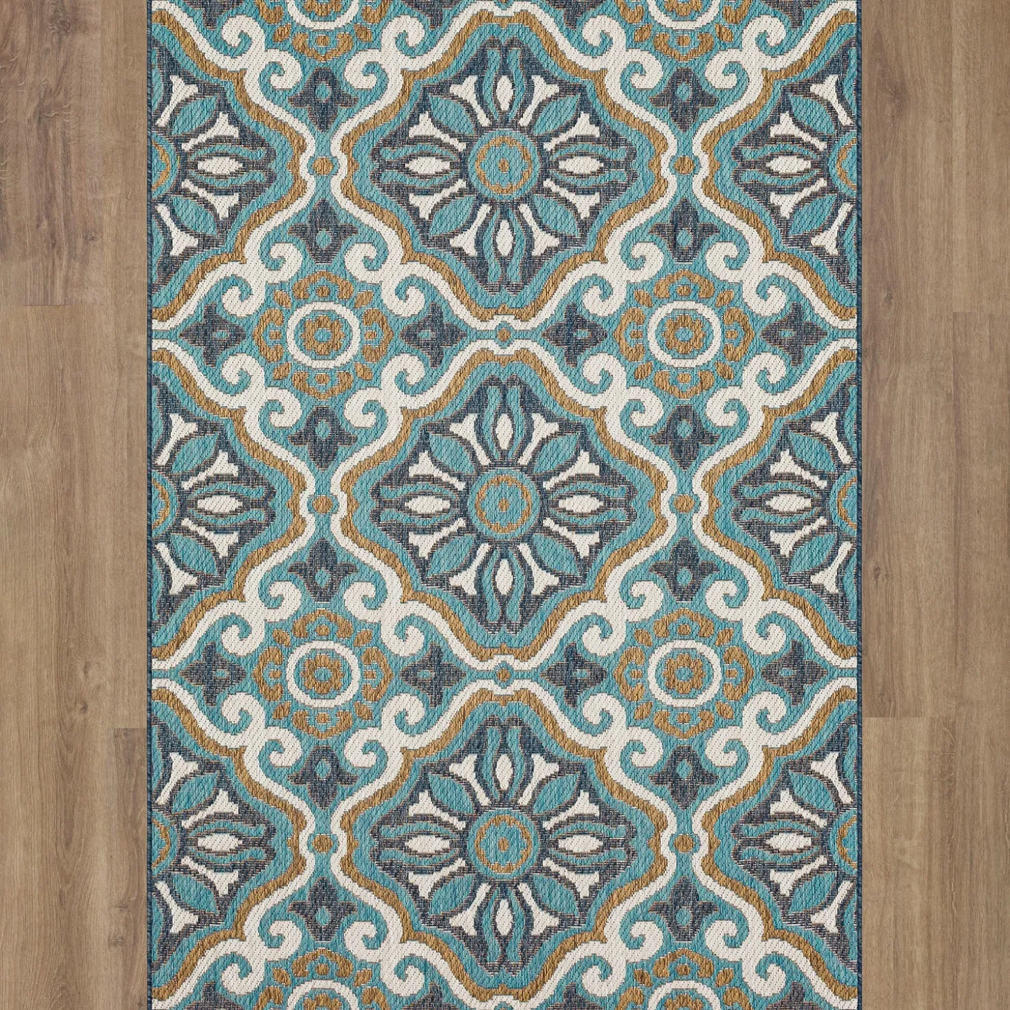 Area Rugs>Plow & Hearth Indoor/Outdoor La Grange Tile Polypropylene Rug, 5'3" x 7'6"