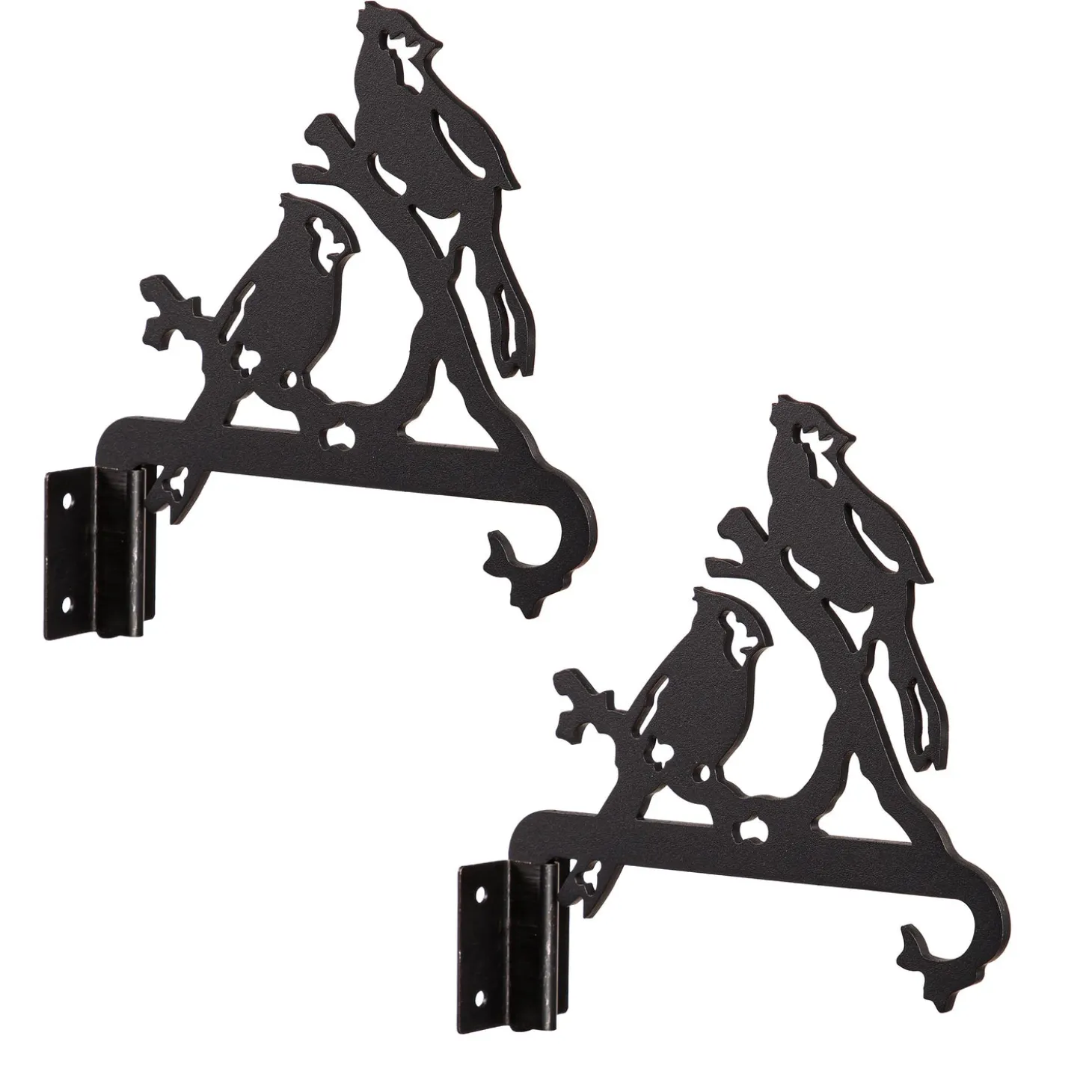 Planters & Plant Stands>Plow & Hearth Indoor/Outdoor Laser Cut Metal Cardinal Hangers, Set of 2