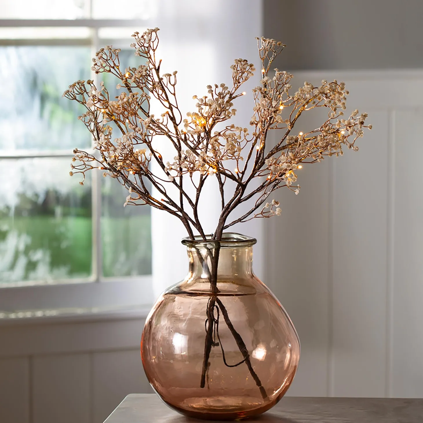 Faux Flowers & Plants | Lighted Accents>Plow & Hearth Indoor/Outdoor Lighted Baby's Breath Branches, Set of 2