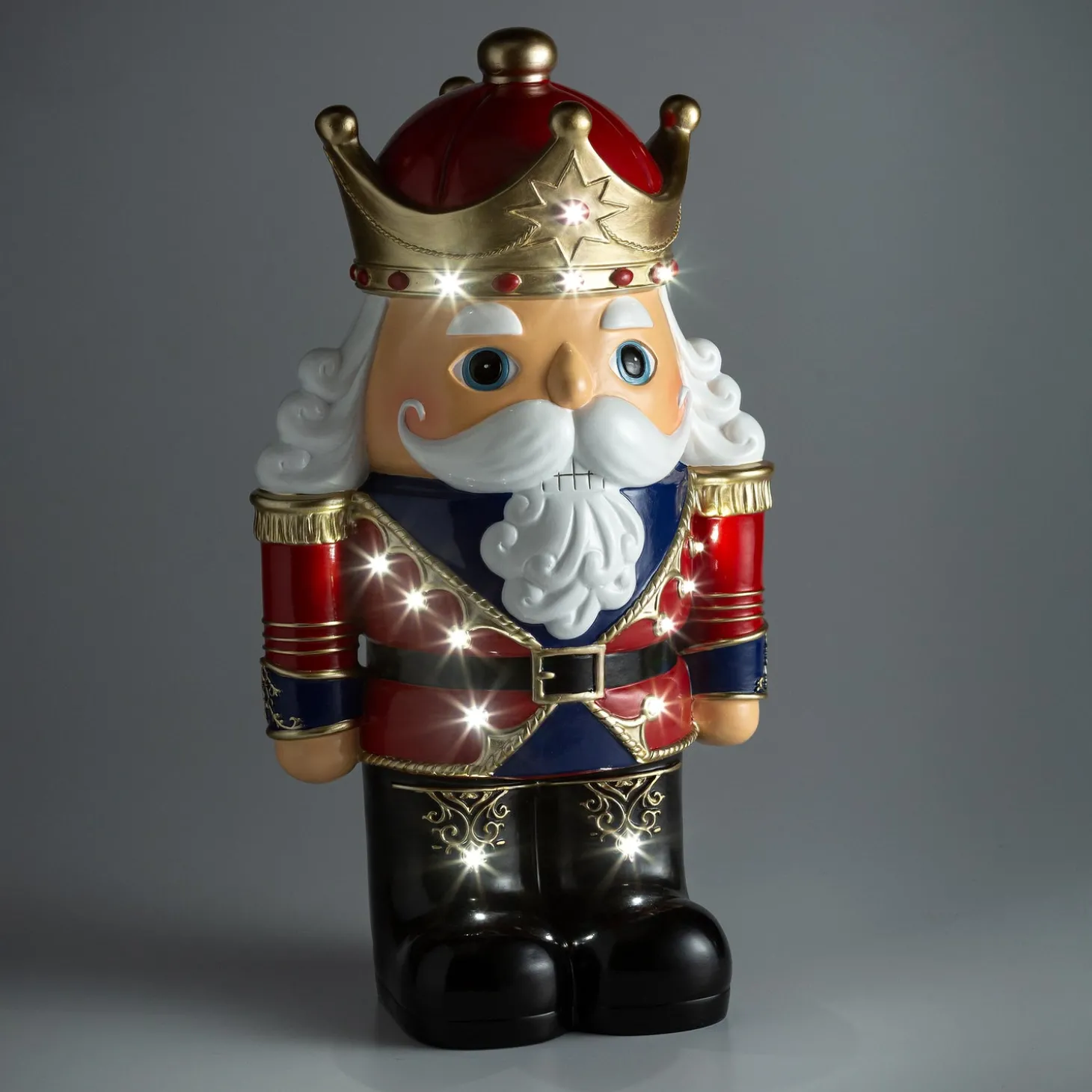 Garden Statues | Lighted Garden Decorations>Plow & Hearth Indoor/Outdoor Lighted Nutcracker Shorty Statue White