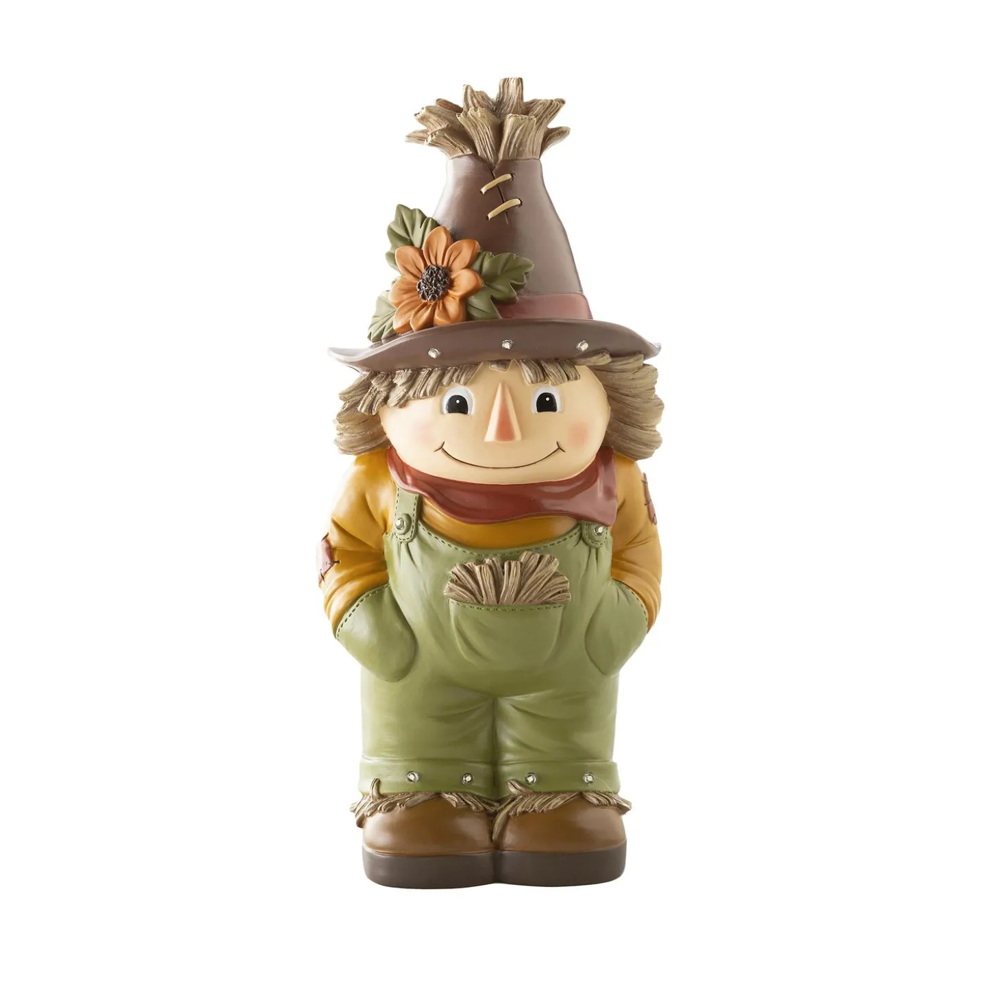 Garden Statues>Plow & Hearth Indoor/Outdoor Lighted Scarecrow Shorty Statue