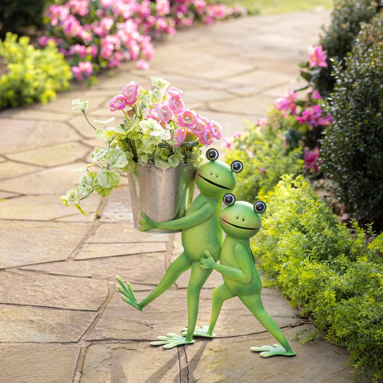 Planters & Plant Stands | Planters & Vases>Plow & Hearth Indoor/Outdoor Metal Friendly Frogs Planter