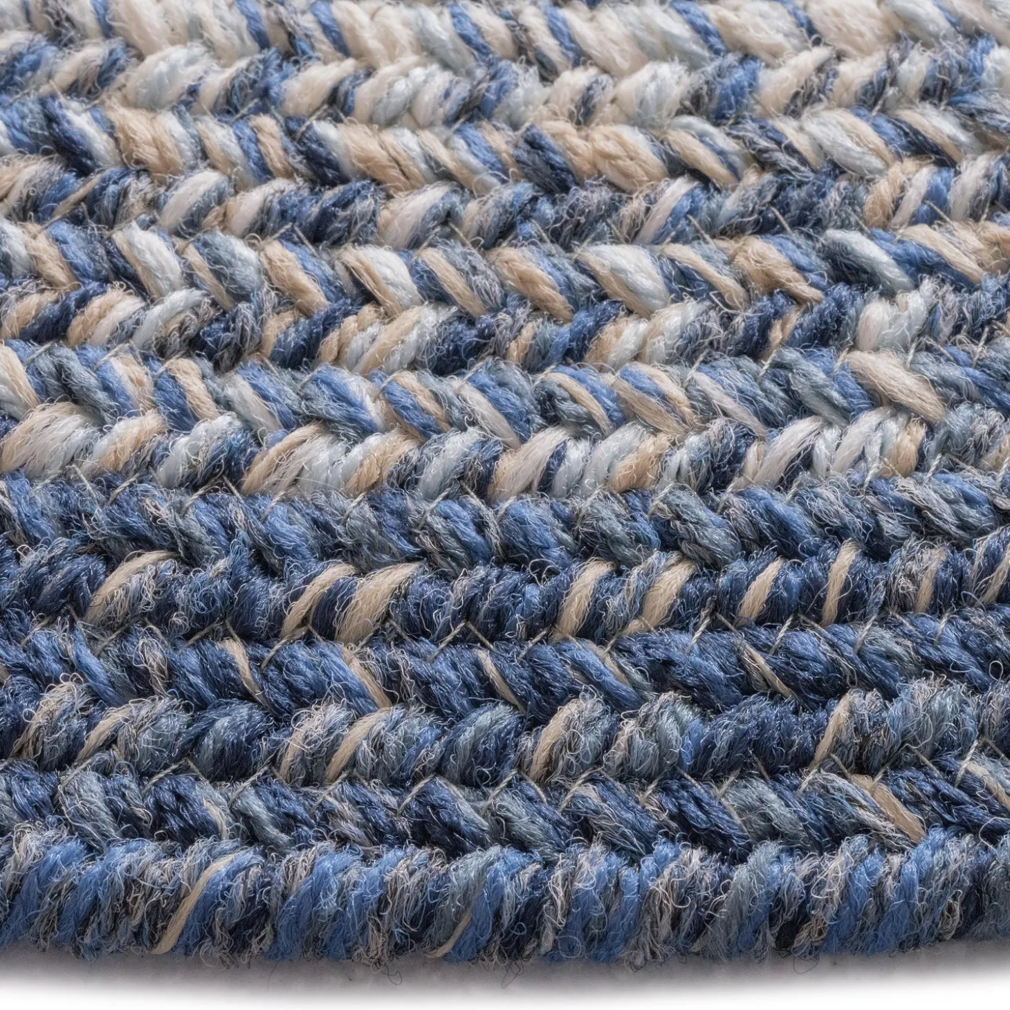 Area Rugs>Plow & Hearth Indoor/Outdoor Oval Woodridge Braided Polypropylene Rug, 7'6" Round
