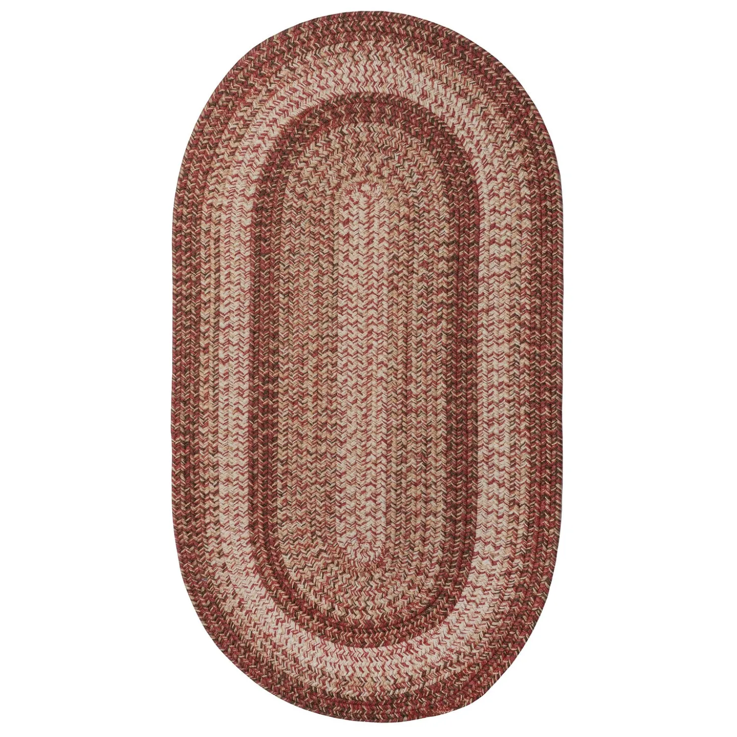 Area Rugs>Plow & Hearth Indoor/Outdoor Oval Woodridge Braided Polypropylene Rug, 7'6" Round