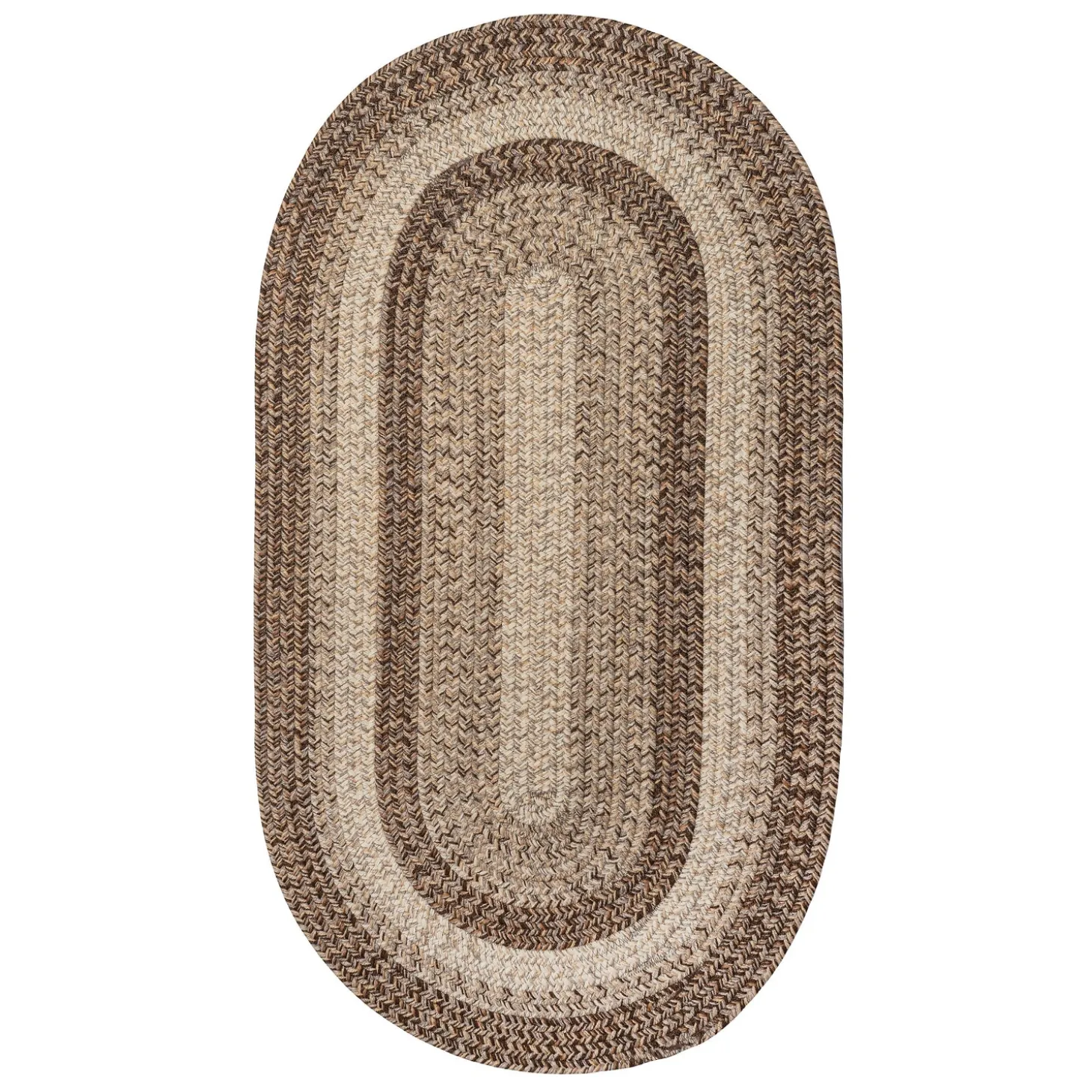 Area Rugs>Plow & Hearth Indoor/Outdoor Oval Woodridge Braided Polypropylene Rug, 7'6" Round