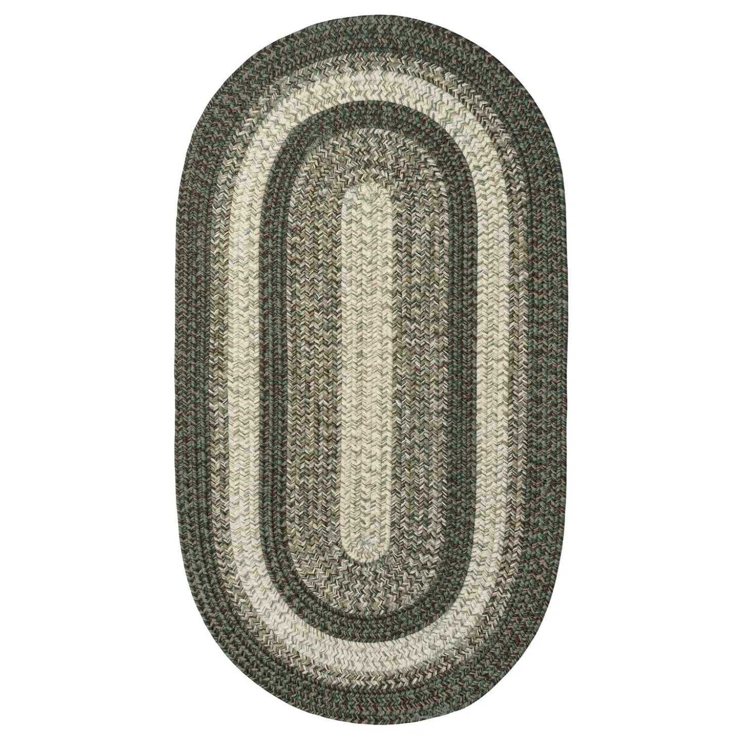 Area Rugs>Plow & Hearth Indoor/Outdoor Oval Woodridge Braided Polypropylene Rug, 7'6" Round