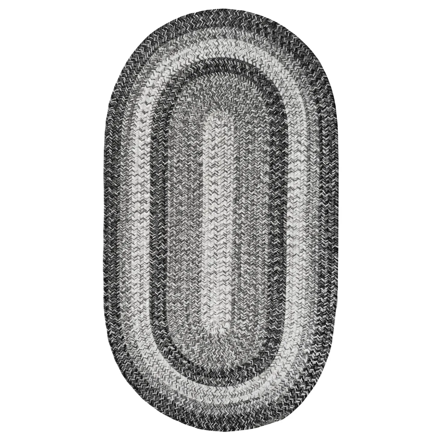 Area Rugs>Plow & Hearth Indoor/Outdoor Oval Woodridge Braided Polypropylene Rug, 2'7" x 9' Runner