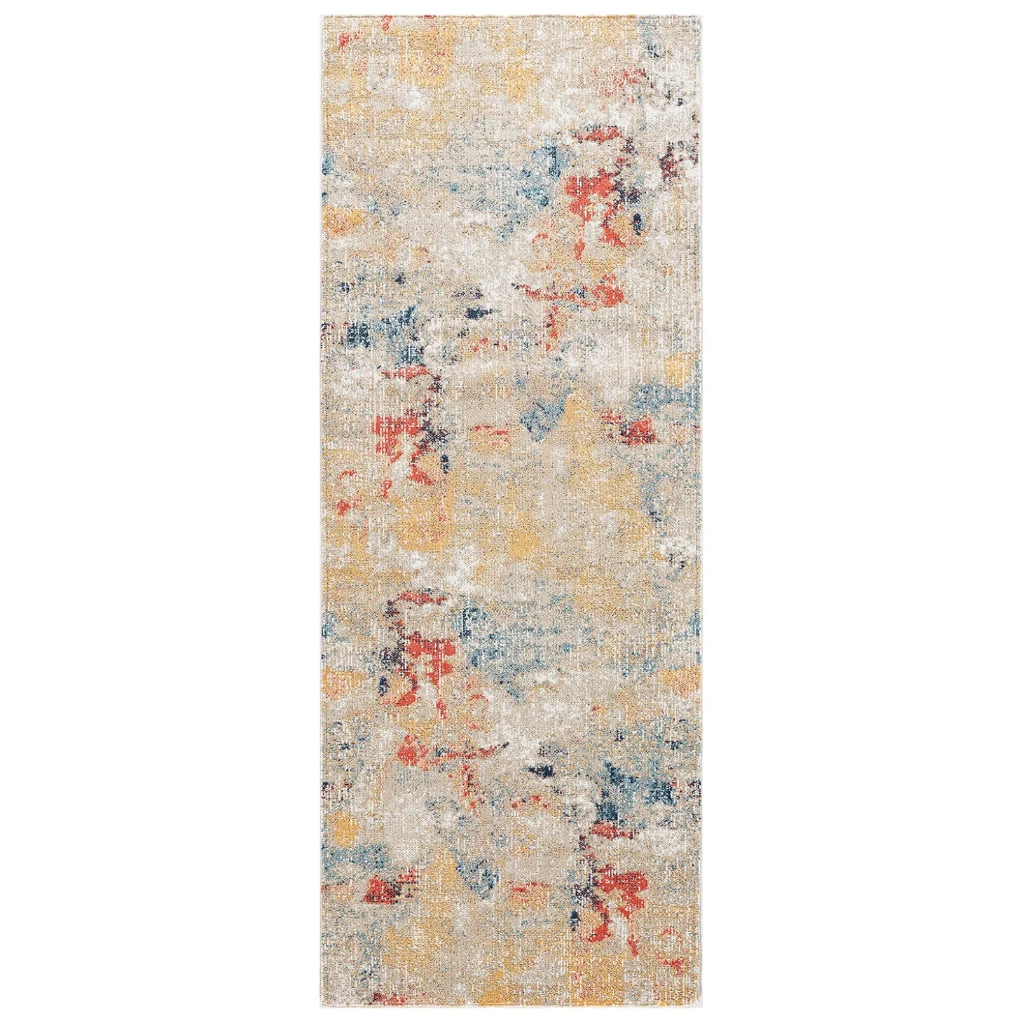 Area Rugs>Plow & Hearth Indoor/Outdoor Penelope Watercolor Rug, 2'7" x 8'1" Runner Multi-color