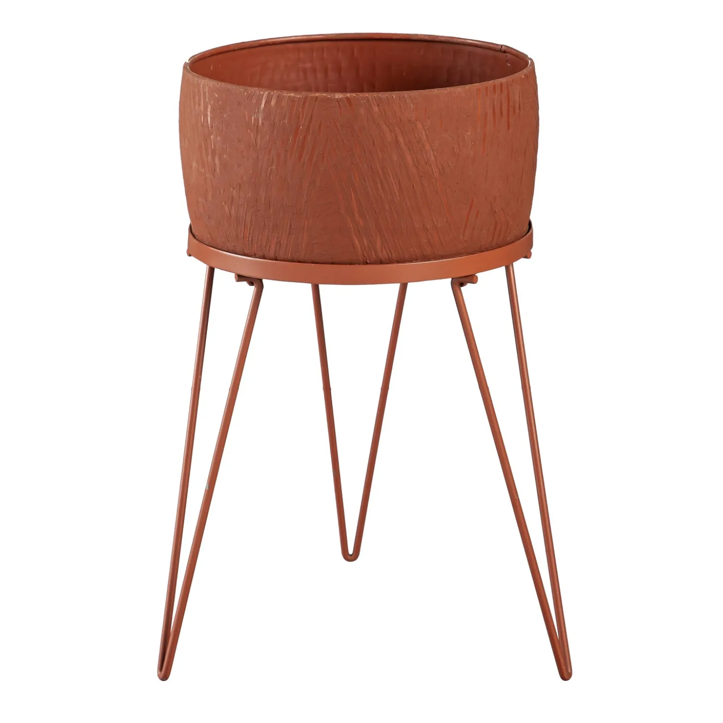 Planters & Plant Stands>Plow & Hearth Indoor/Outdoor Planters with Legs with Terra Cotta Finish, Set of 2