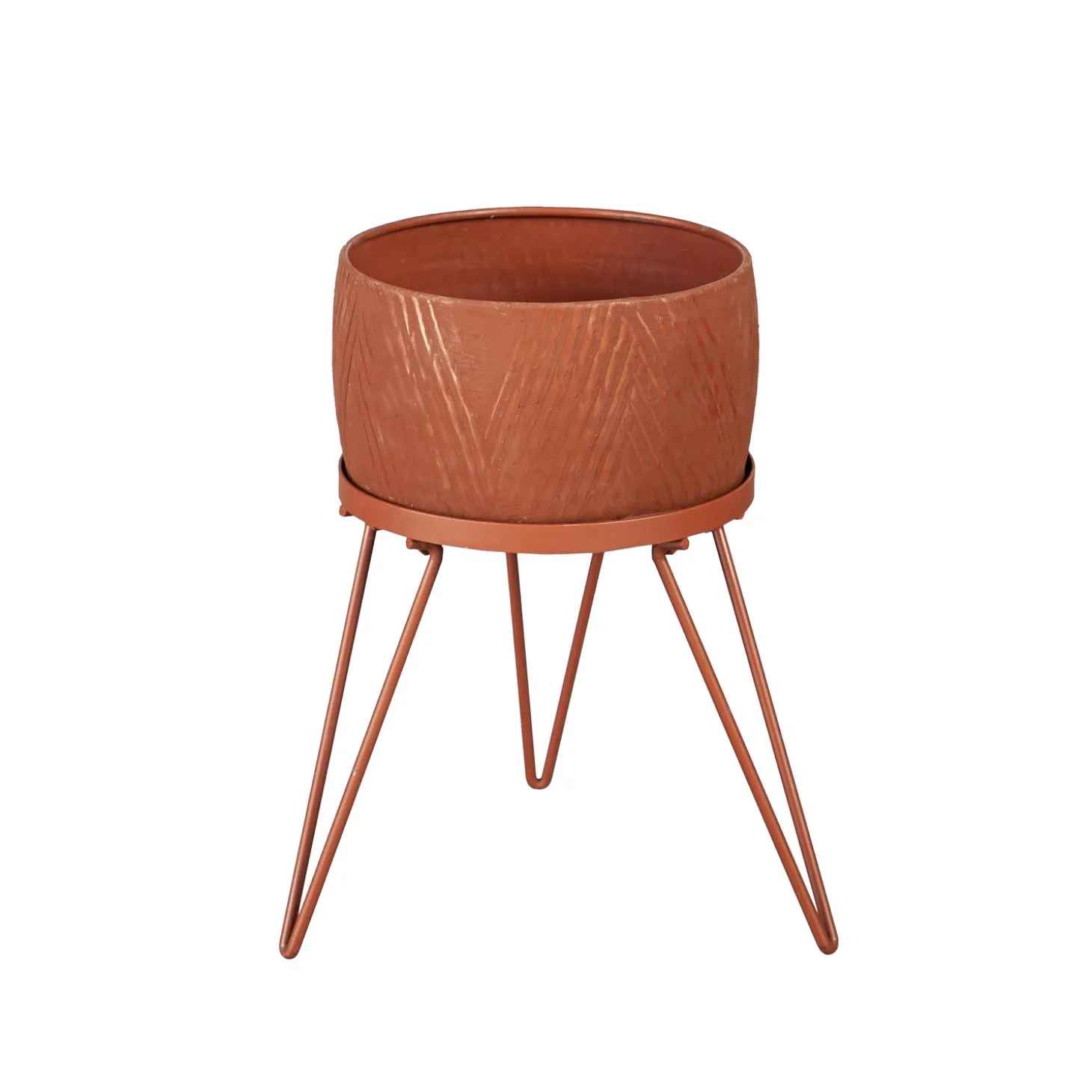 Planters & Plant Stands>Plow & Hearth Indoor/Outdoor Planters with Legs with Terra Cotta Finish, Set of 2